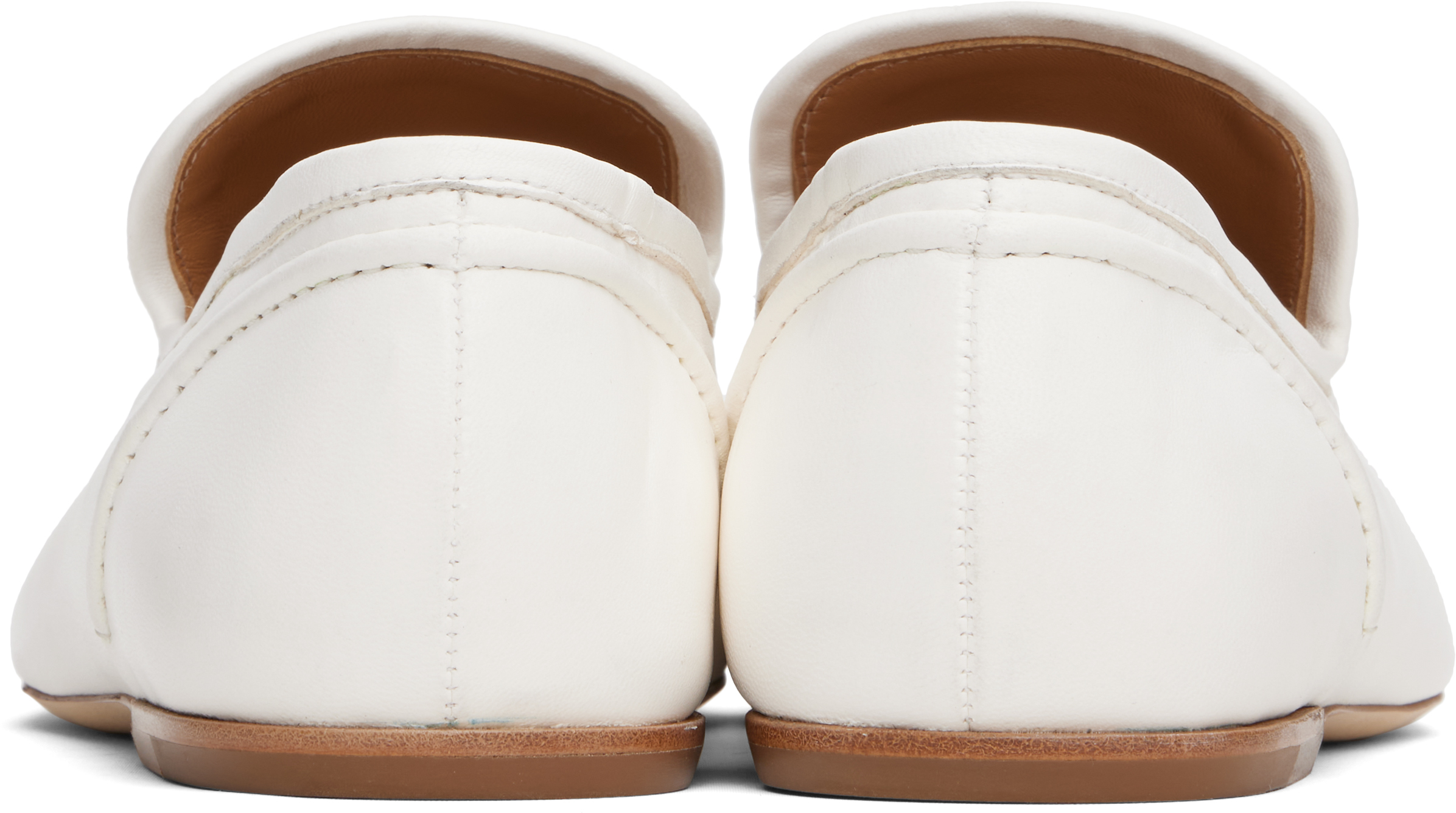 Dries Van Noten White Leather Loafers