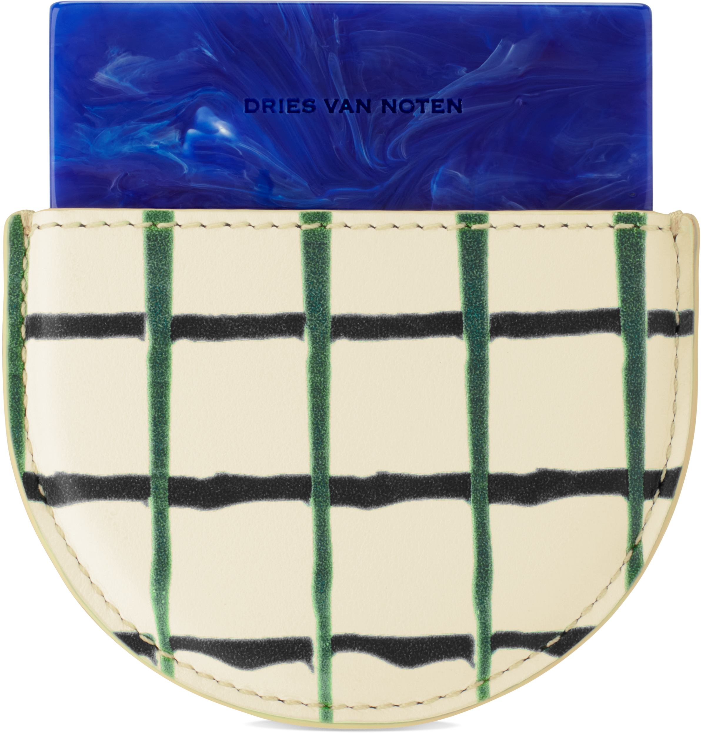Navy Half-Moon Mirror
