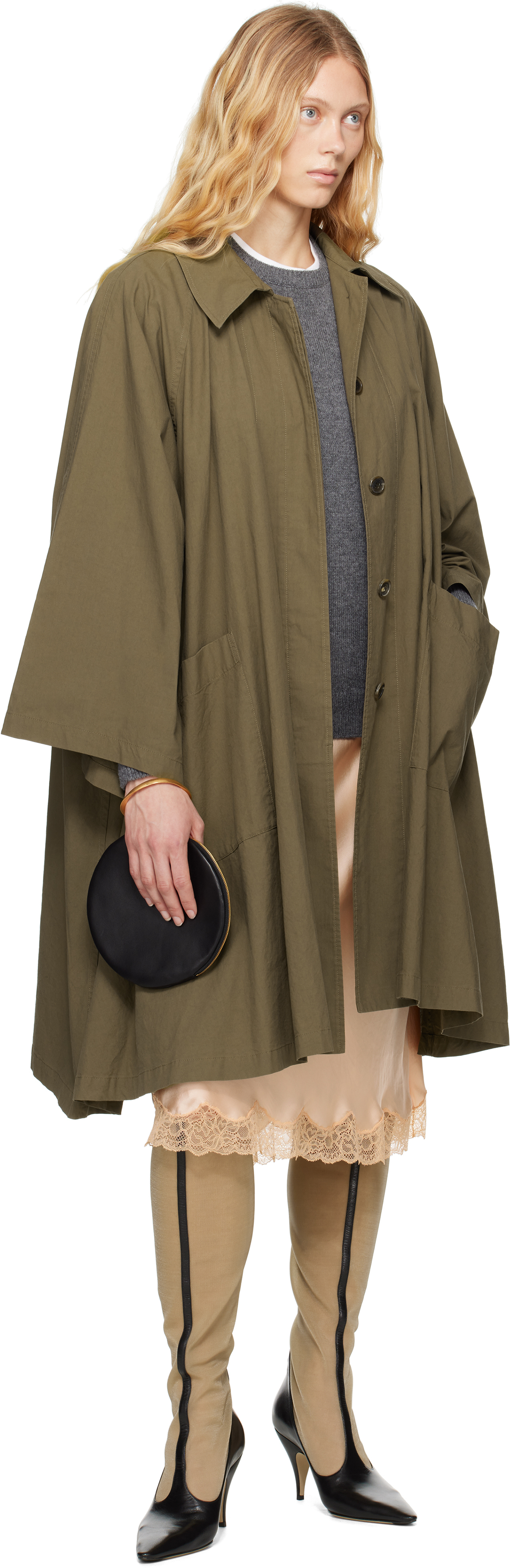 The Row Round Bracelet Matte Nappa Clutch In Bag Black Ang
