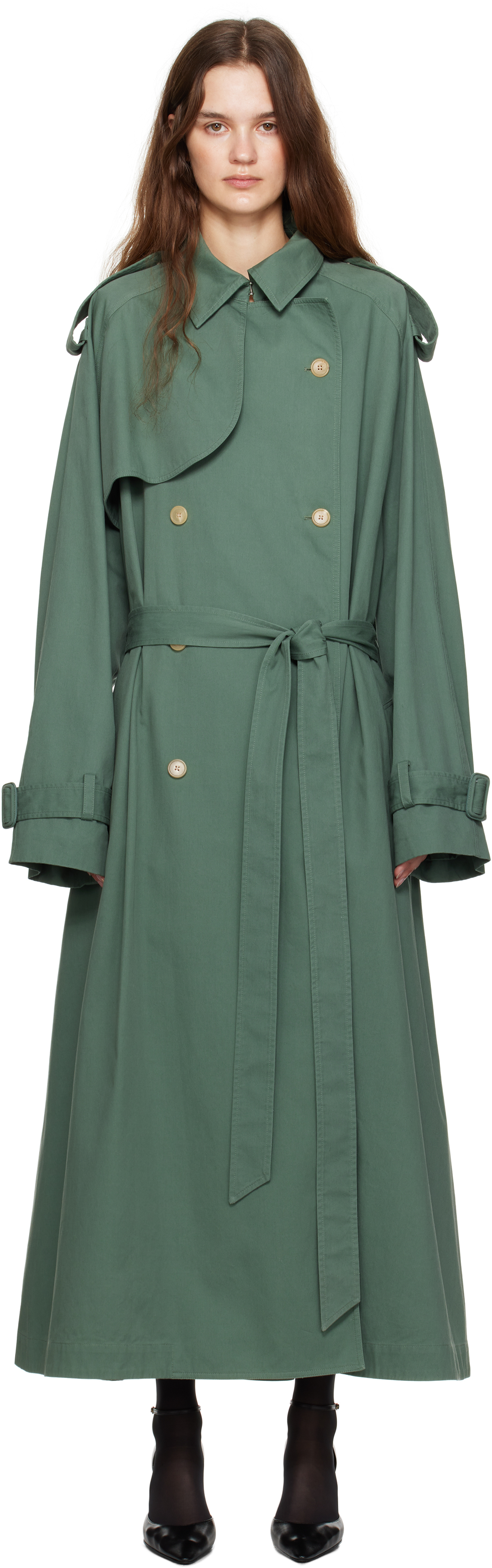 Green Domeka Trench Coat