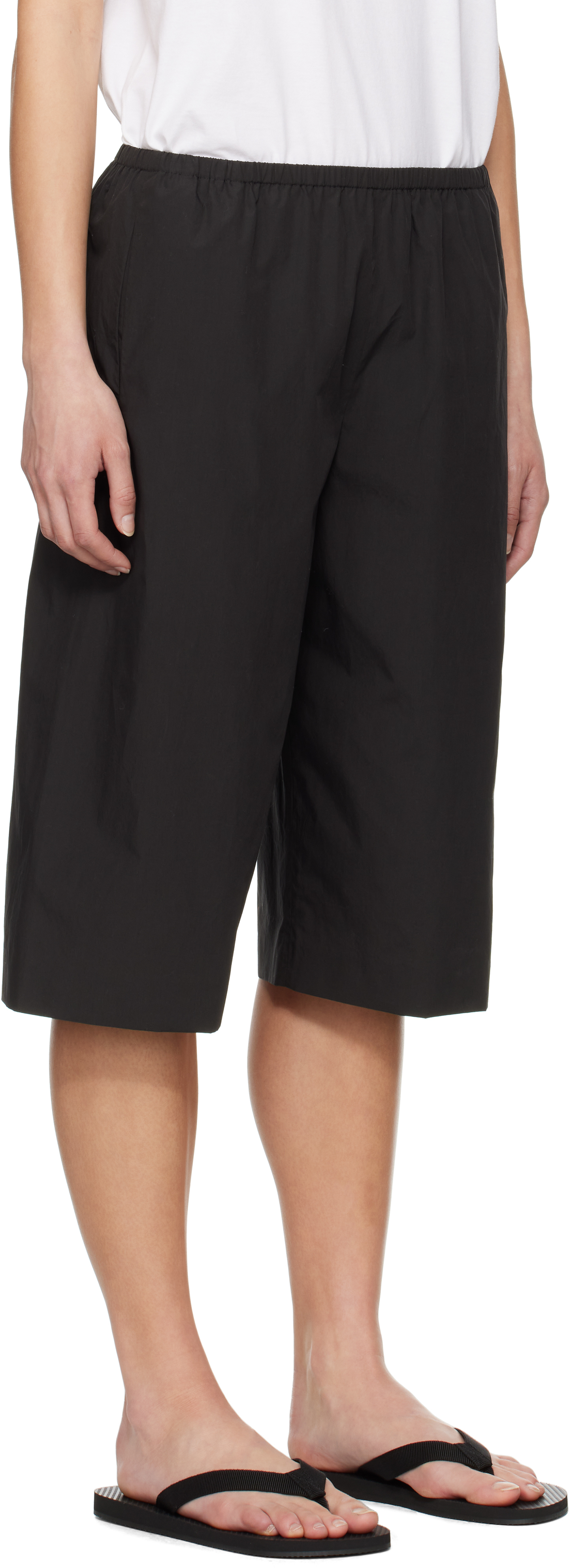 The Row Black Eliot Shorts In Blk Black