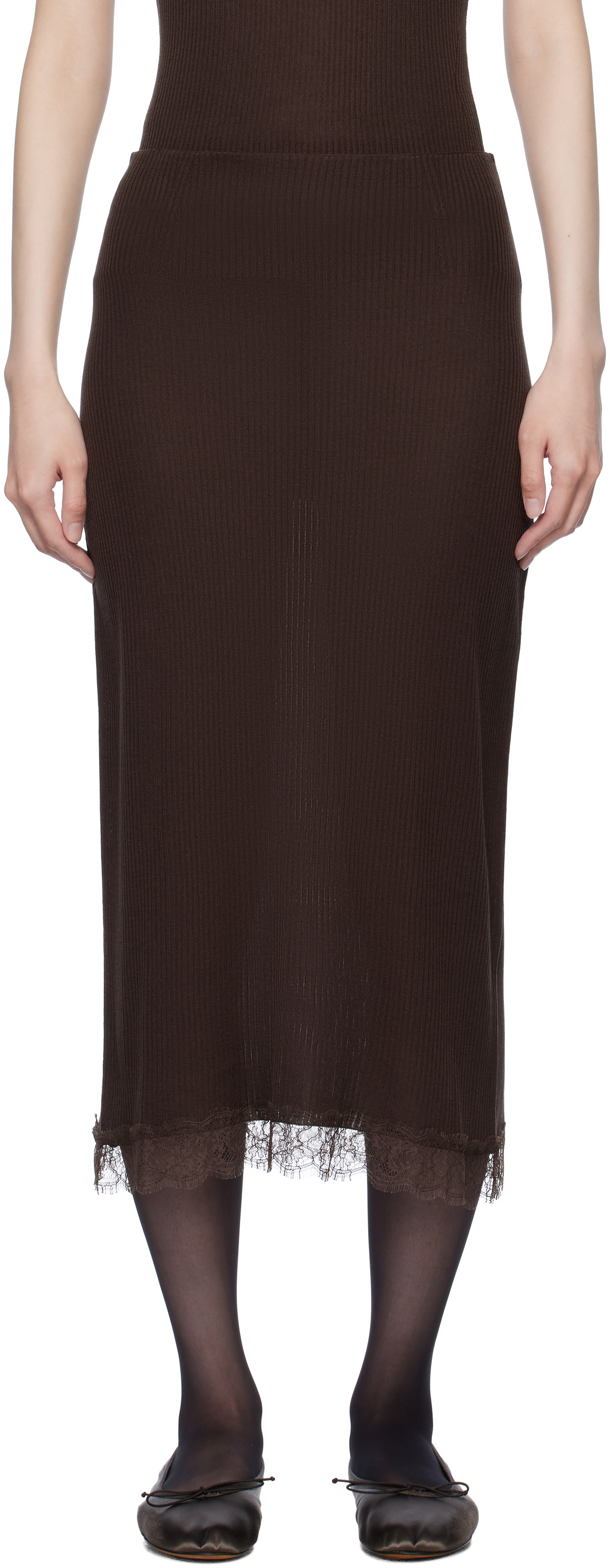 Brown Indira Midi Skirt