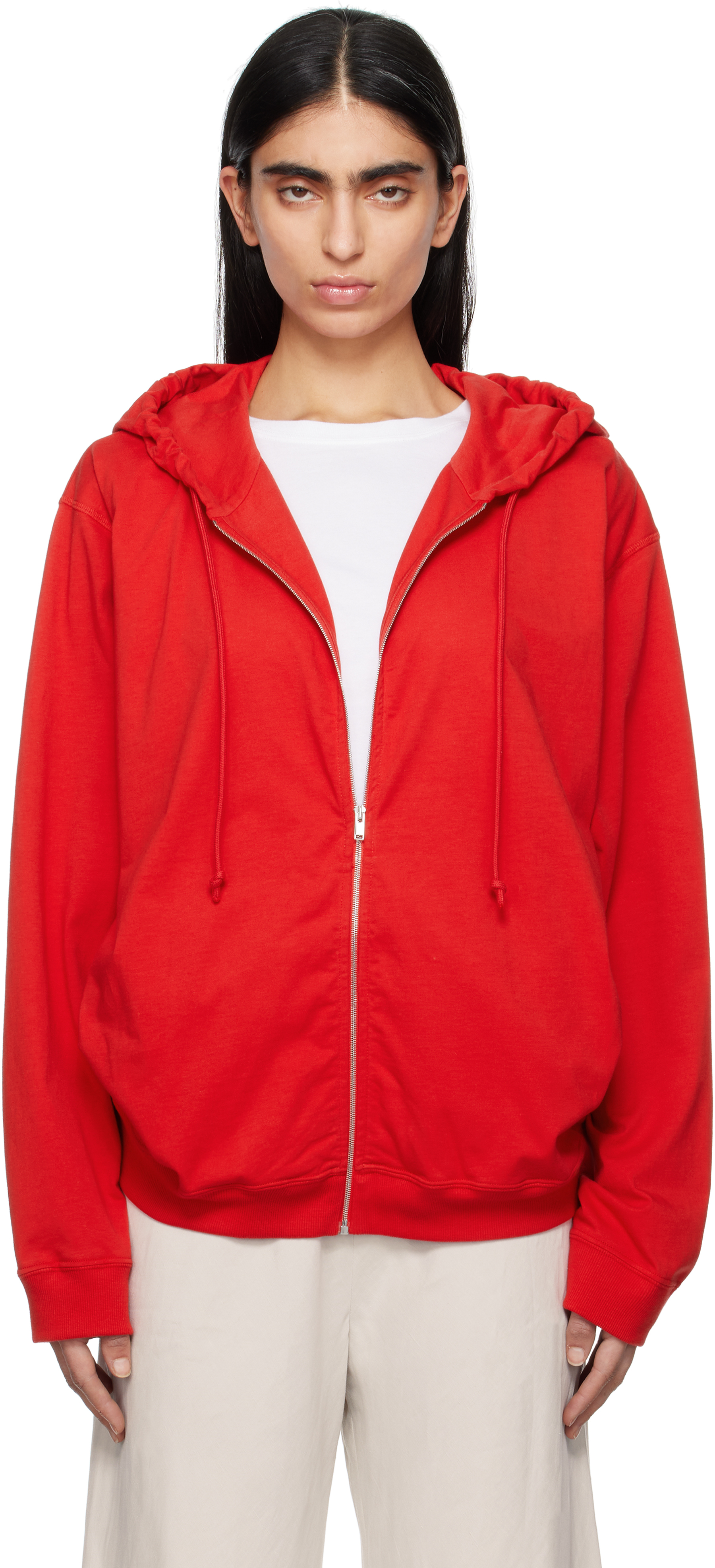 The Row Kapuzenjacke Rosy Aus Baumwoll-jersey In Toa Tomato Red