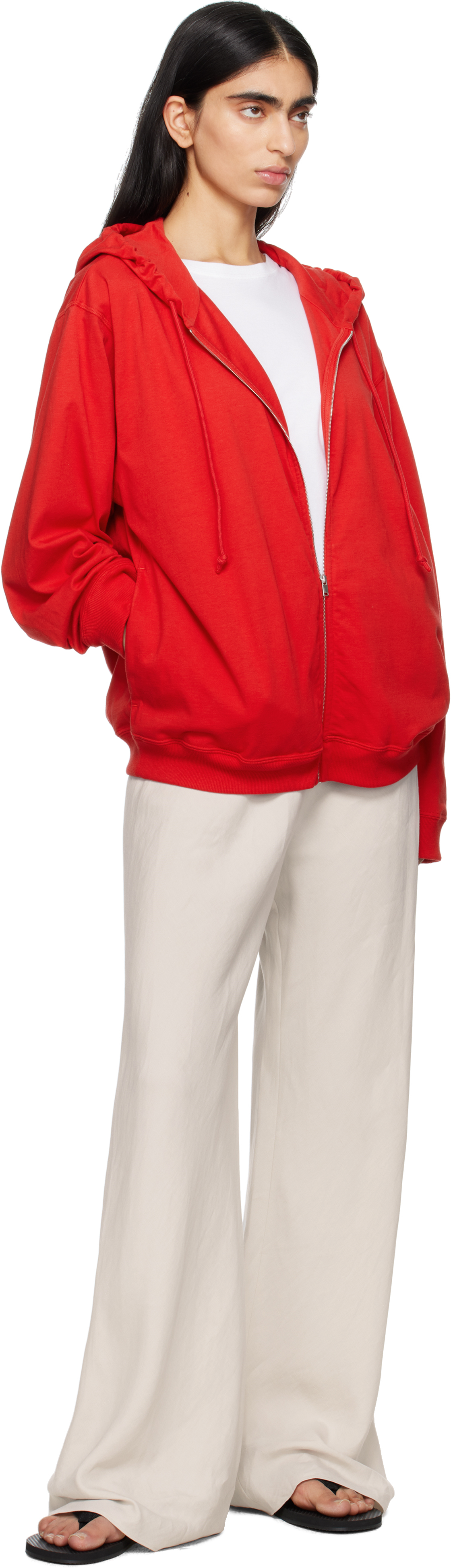 The Row Kapuzenjacke Rosy Aus Baumwoll-jersey In Toa Tomato Red