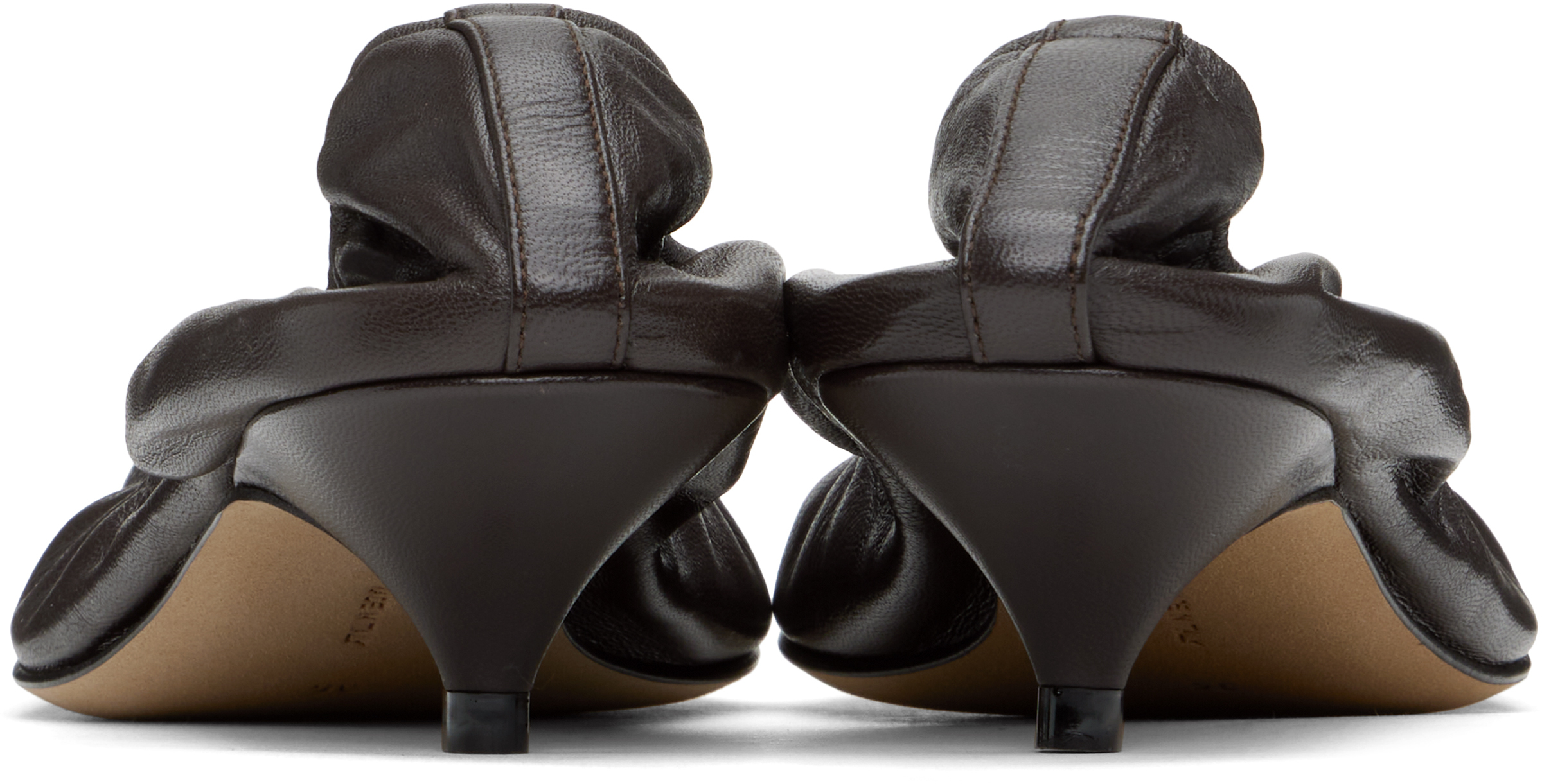 THE ROW BROWN LIISA KITTEN HEELS