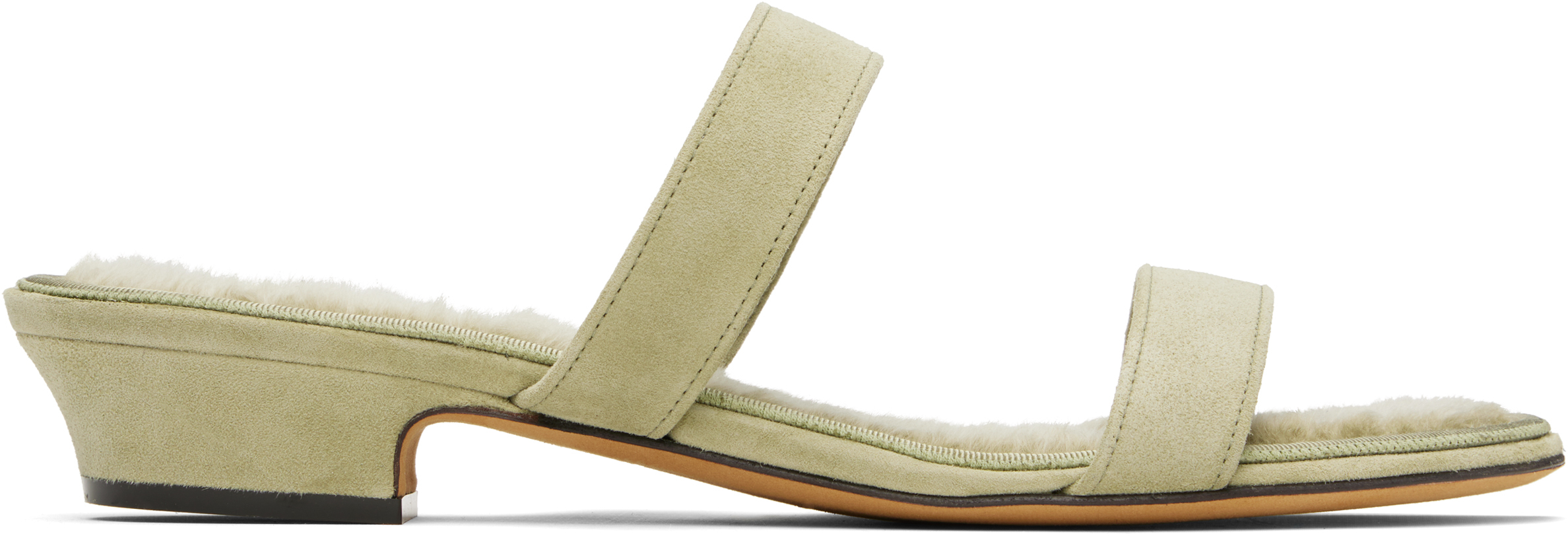 Green Awar Strap Heeled Sandals