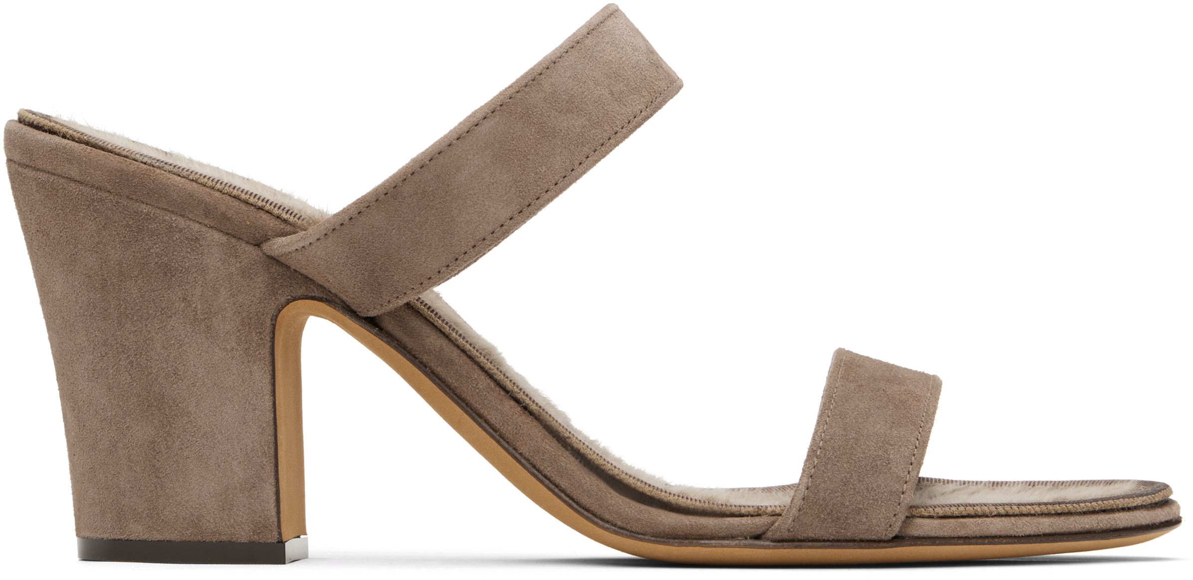 Taupe Awar Strap Heeled Sandals