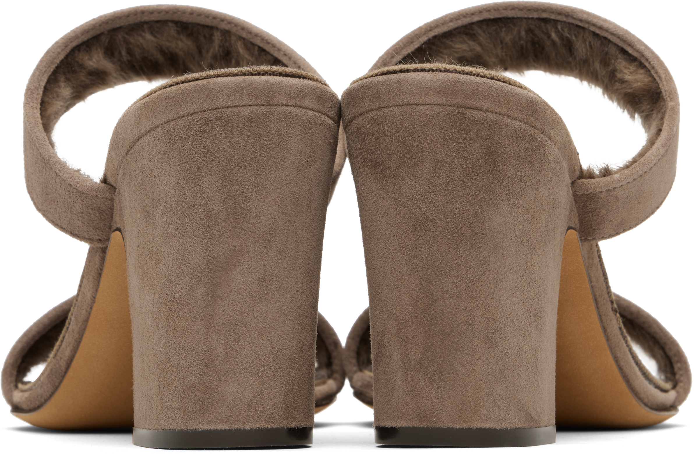 The Row Taupe Anwar Strap Heeled Sandals In Ltbr Light Brown