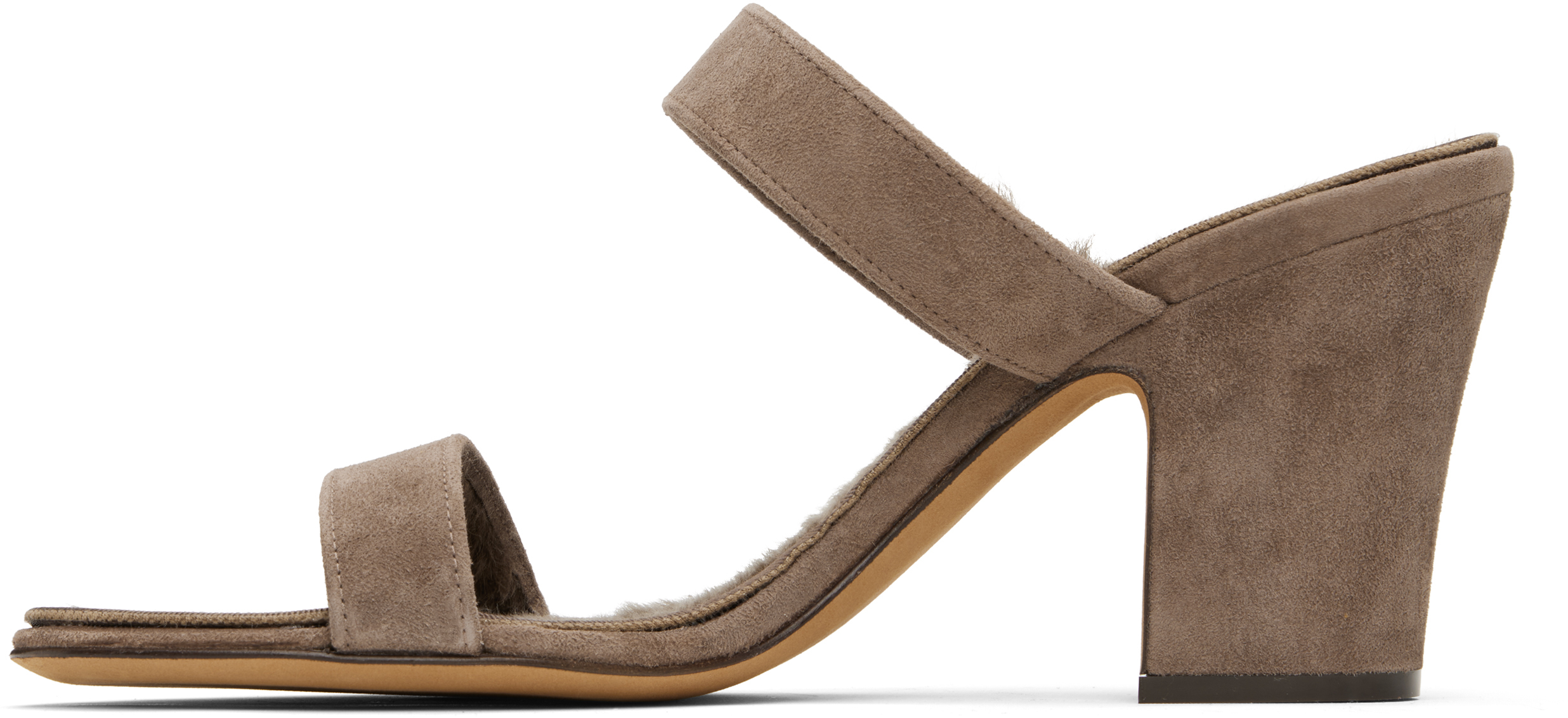 The Row Taupe Anwar Strap Heeled Sandals In Ltbr Light Brown