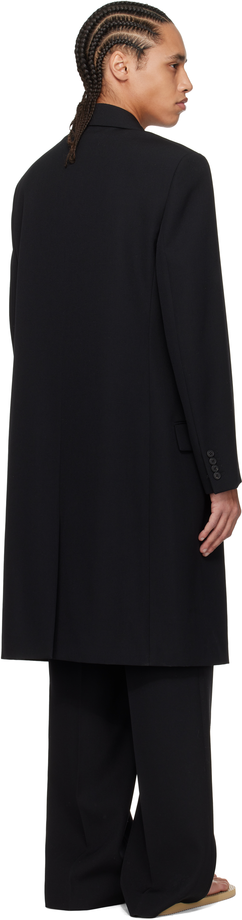 The Row Black Cortlandt Coat In Blk Black