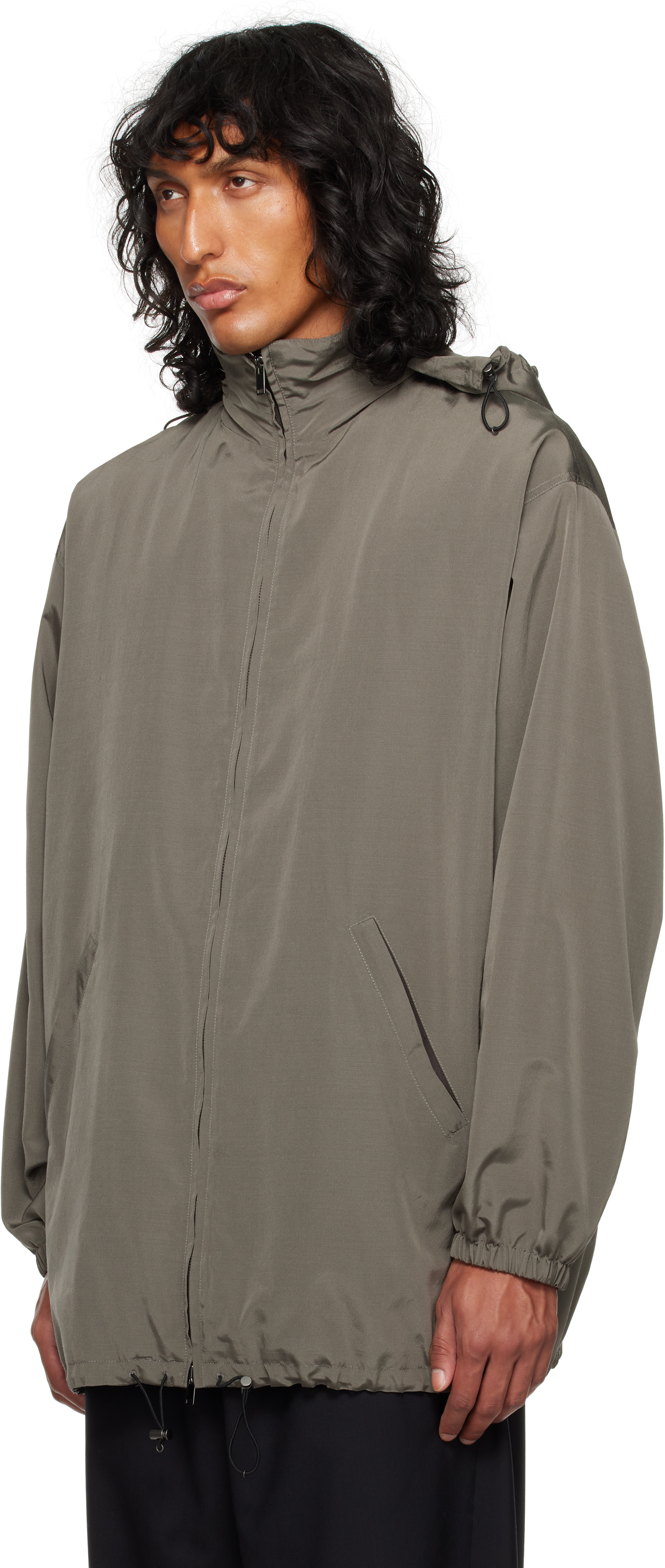 The Row Gray Chon Jacket In Gye Grey Sepia