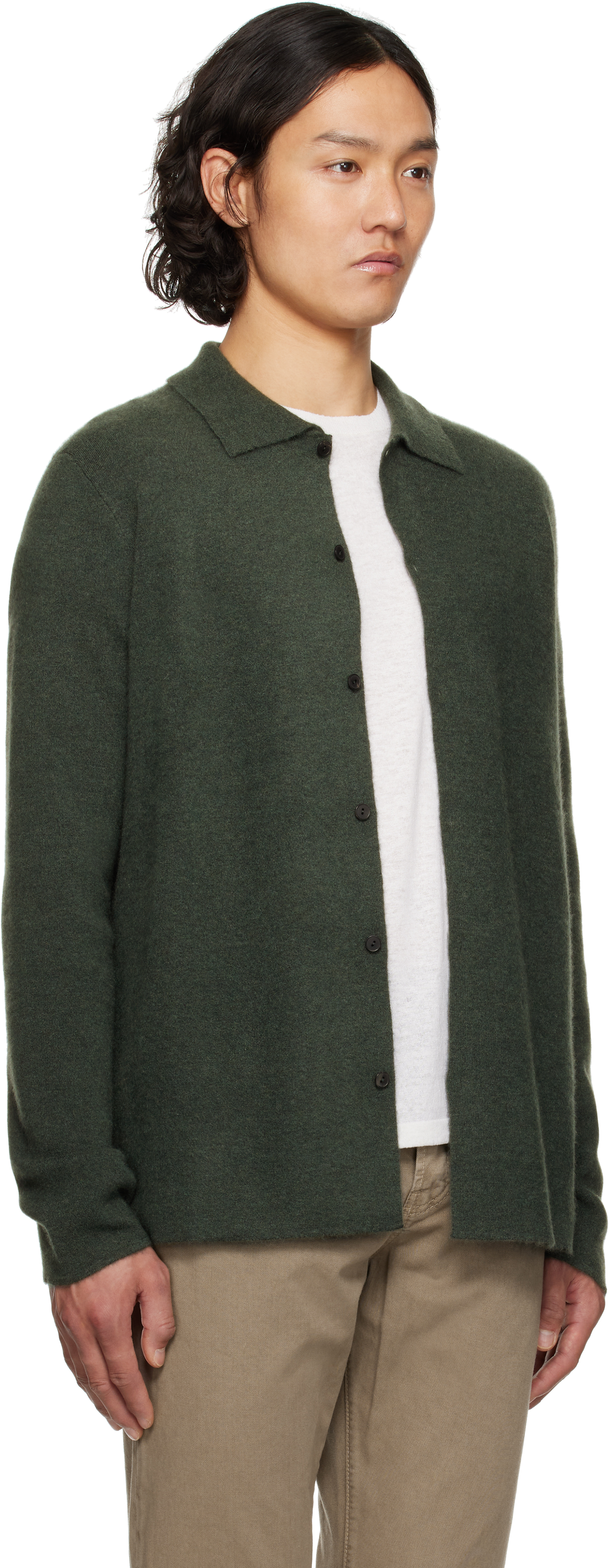 The Row Green Iverson Jacket In Frg Forest Green
