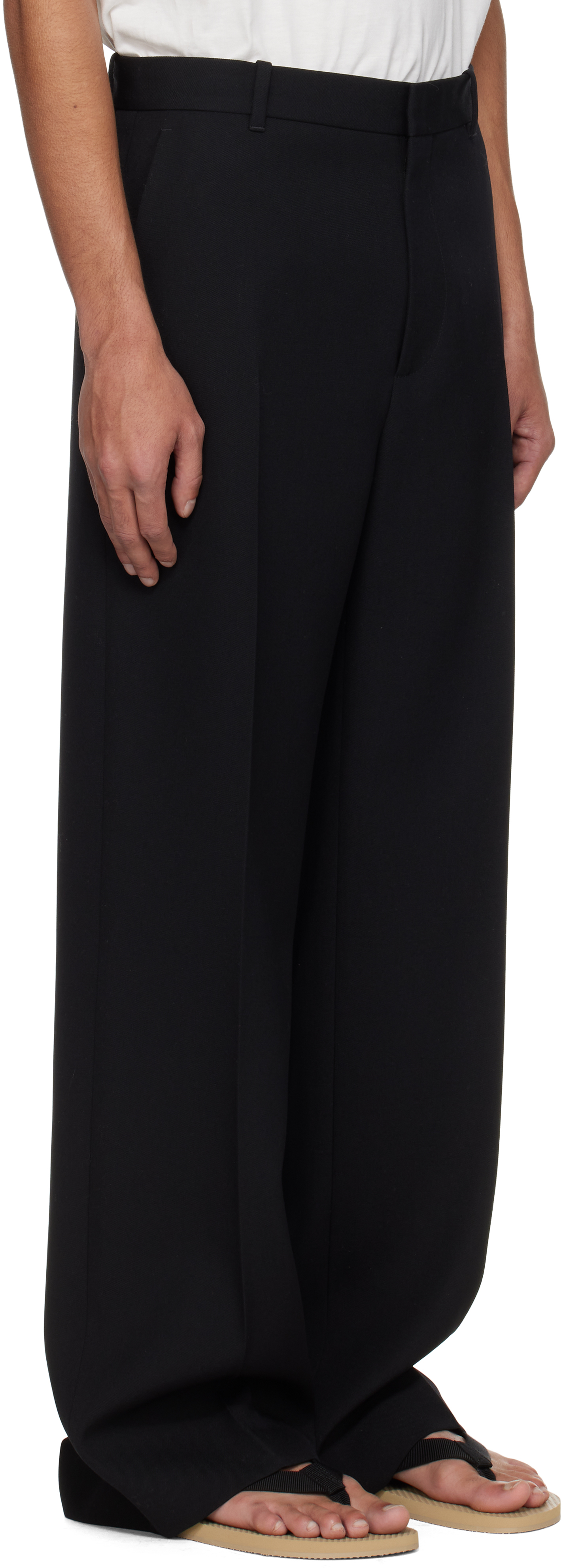 The Row Black Knox Trousers In Blk Black