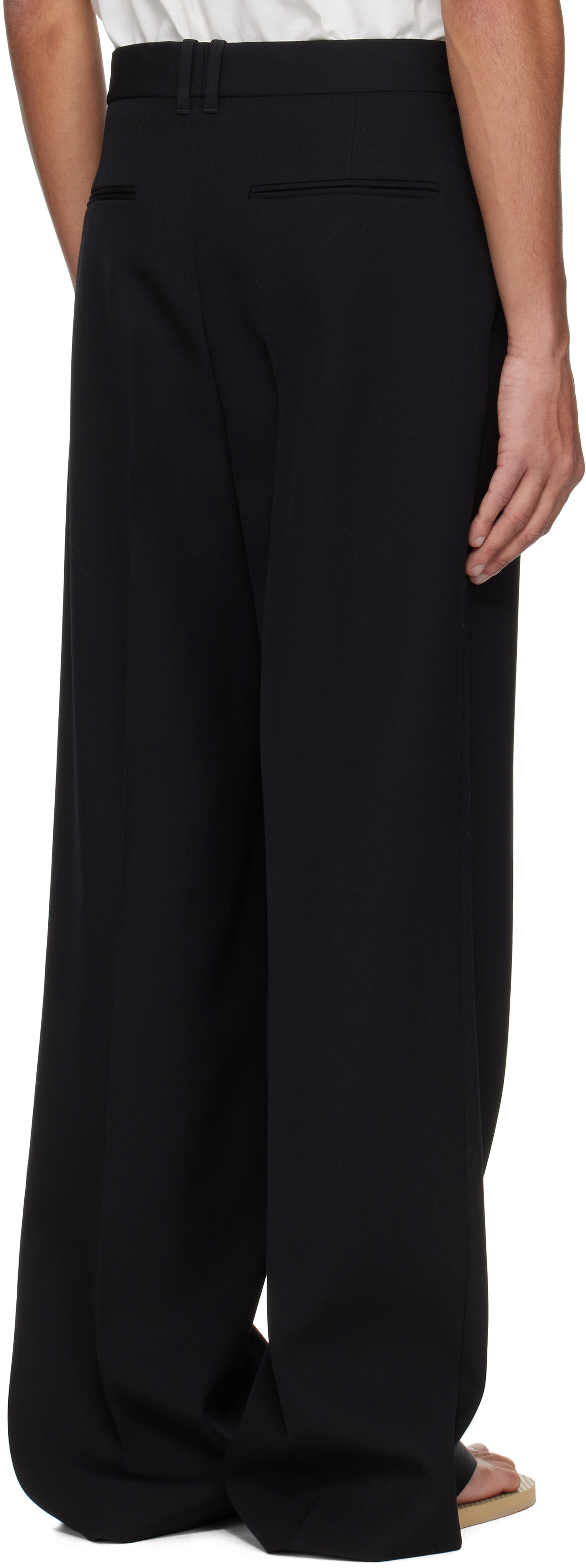 The Row Black Knox Trousers In Blk Black