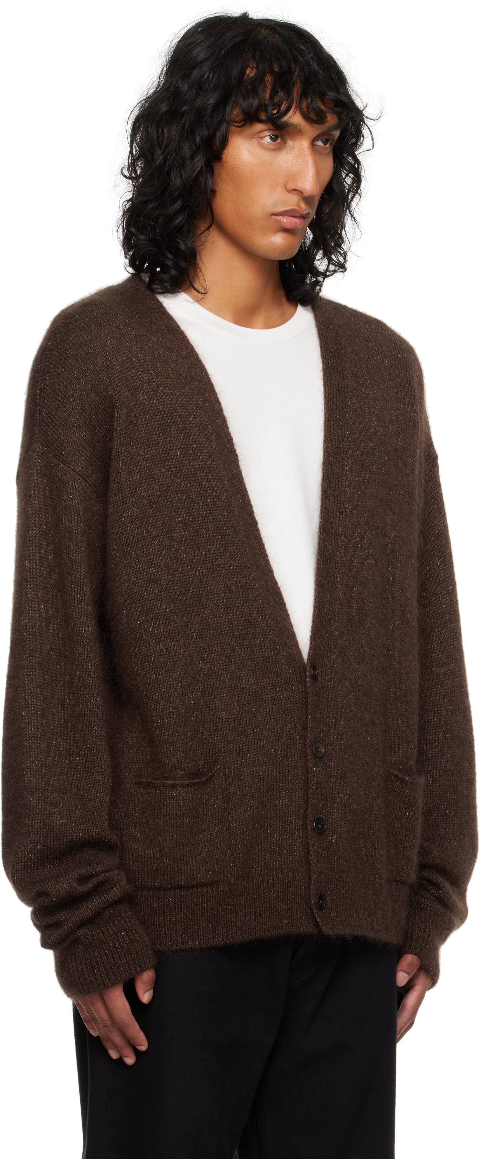 The Row Brown Howser Cardigan In Brm Brown Melange