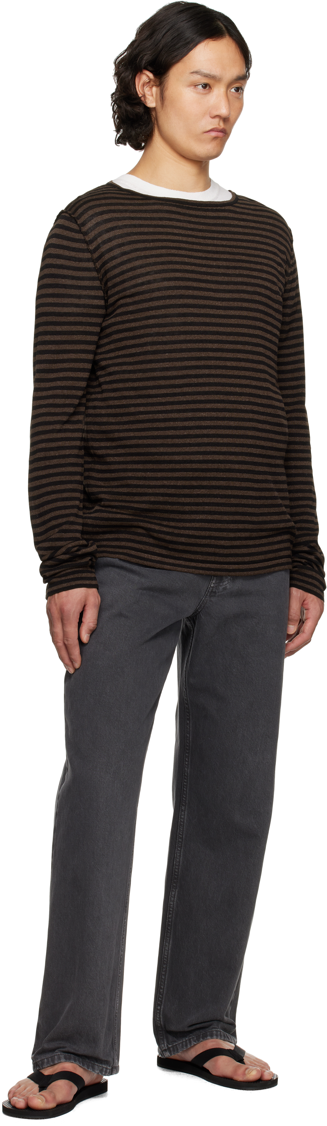 The Row Lillard Sweater In Blr Black/brown Stri