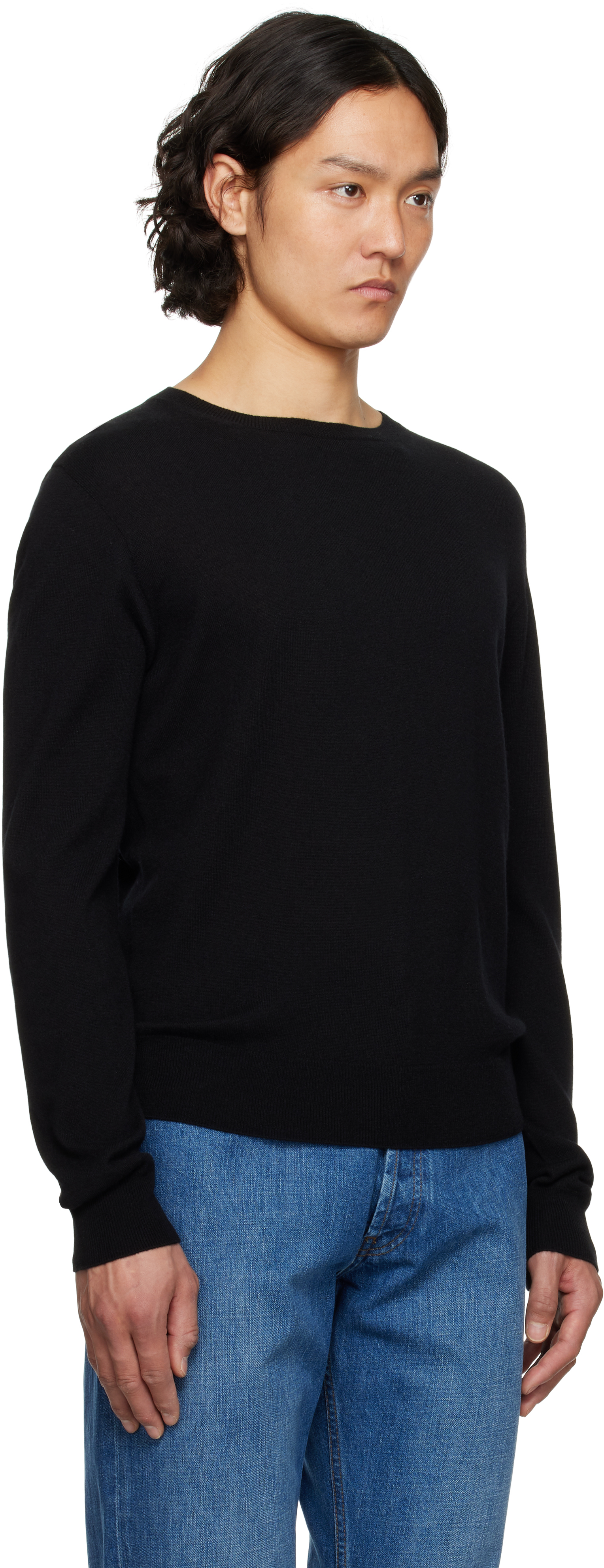 The Row Black Rowley Sweater In Blk Black