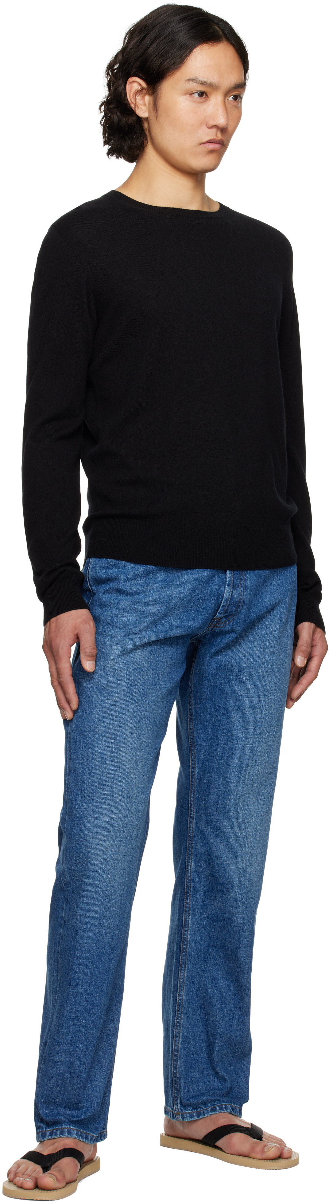 The Row Black Rowley Sweater In Blk Black