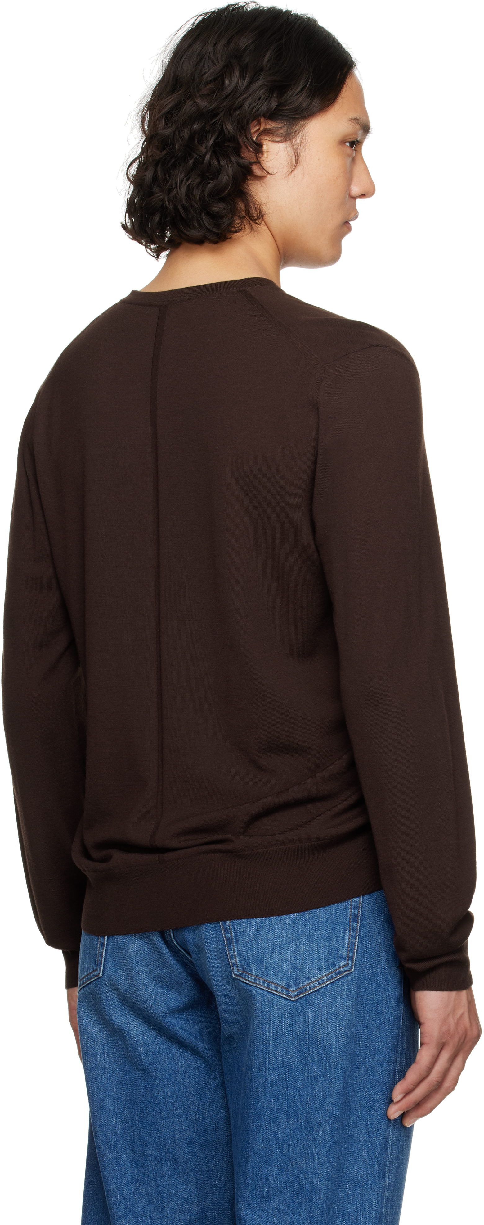 The Row Sweater V-neckline Long Sleeves In Bro Brown