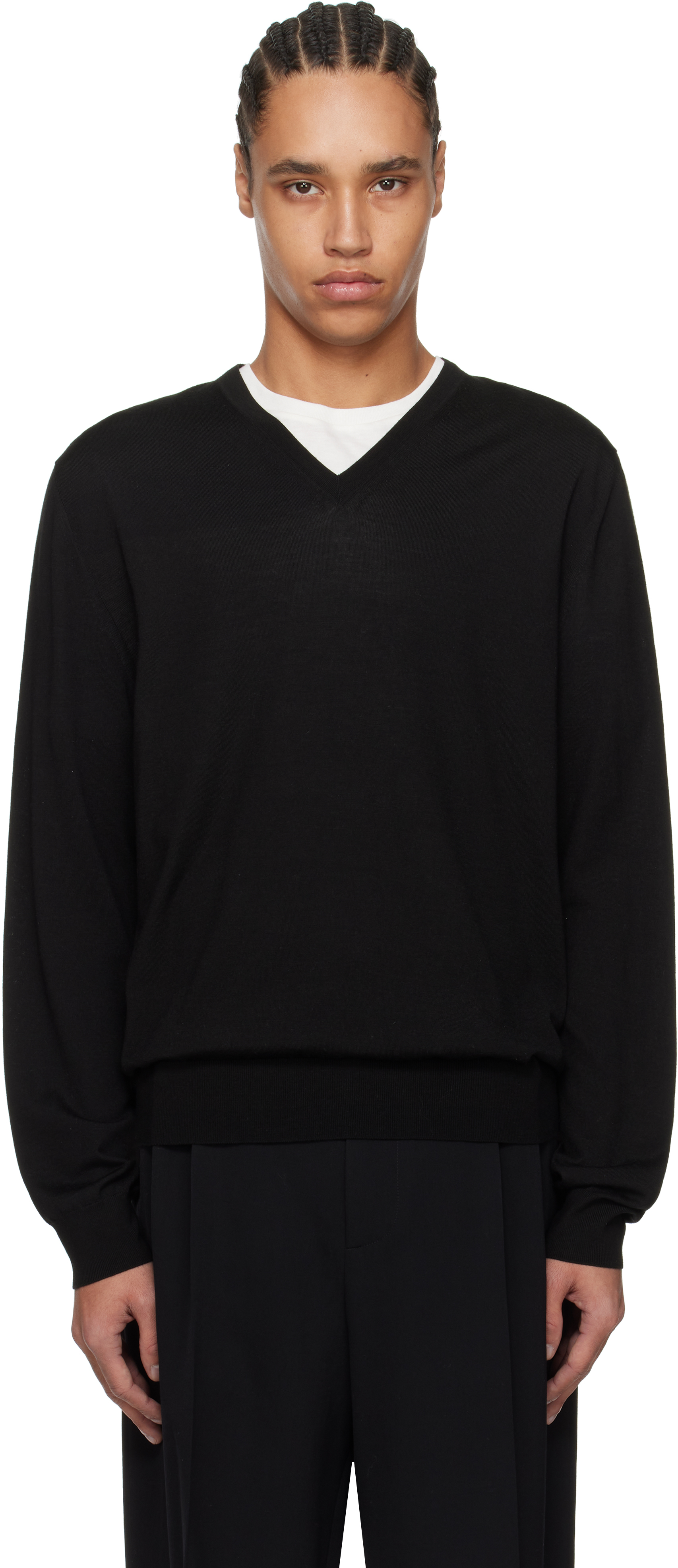 The Row Black Dimarco Sweater In Blk Black