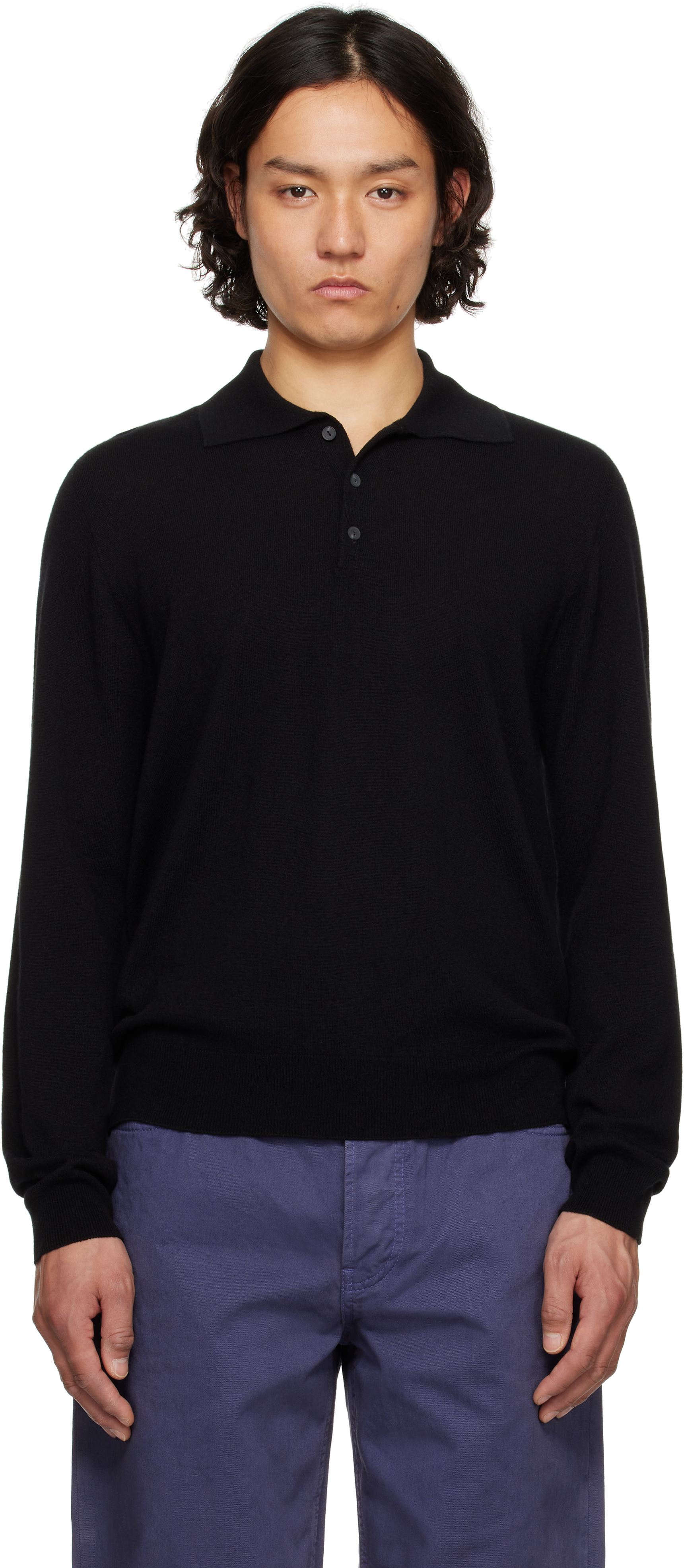 The Row Cashmere Polo Shirt Judi In Black