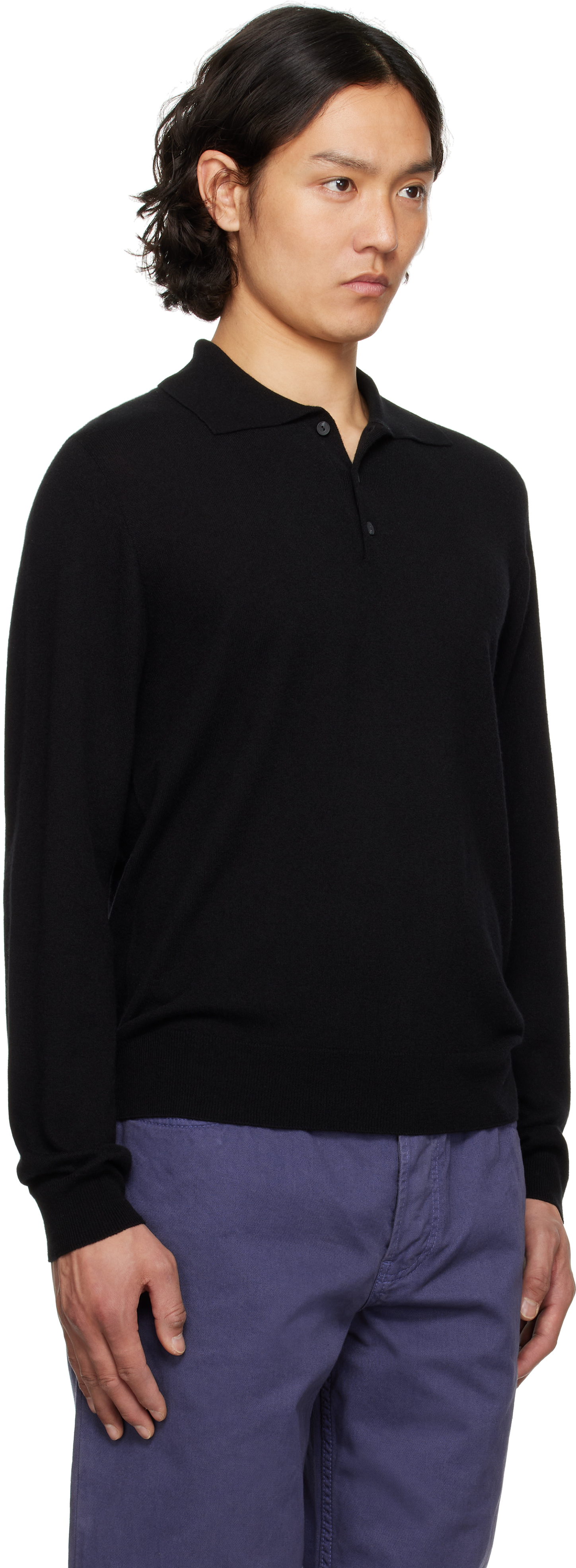The Row Cashmere Polo Shirt Judi In Black