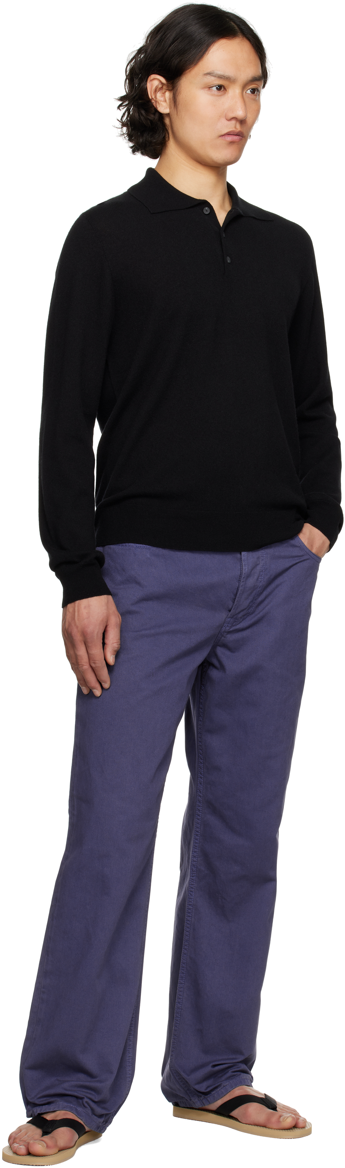 The Row Cashmere Polo Shirt Judi In Black