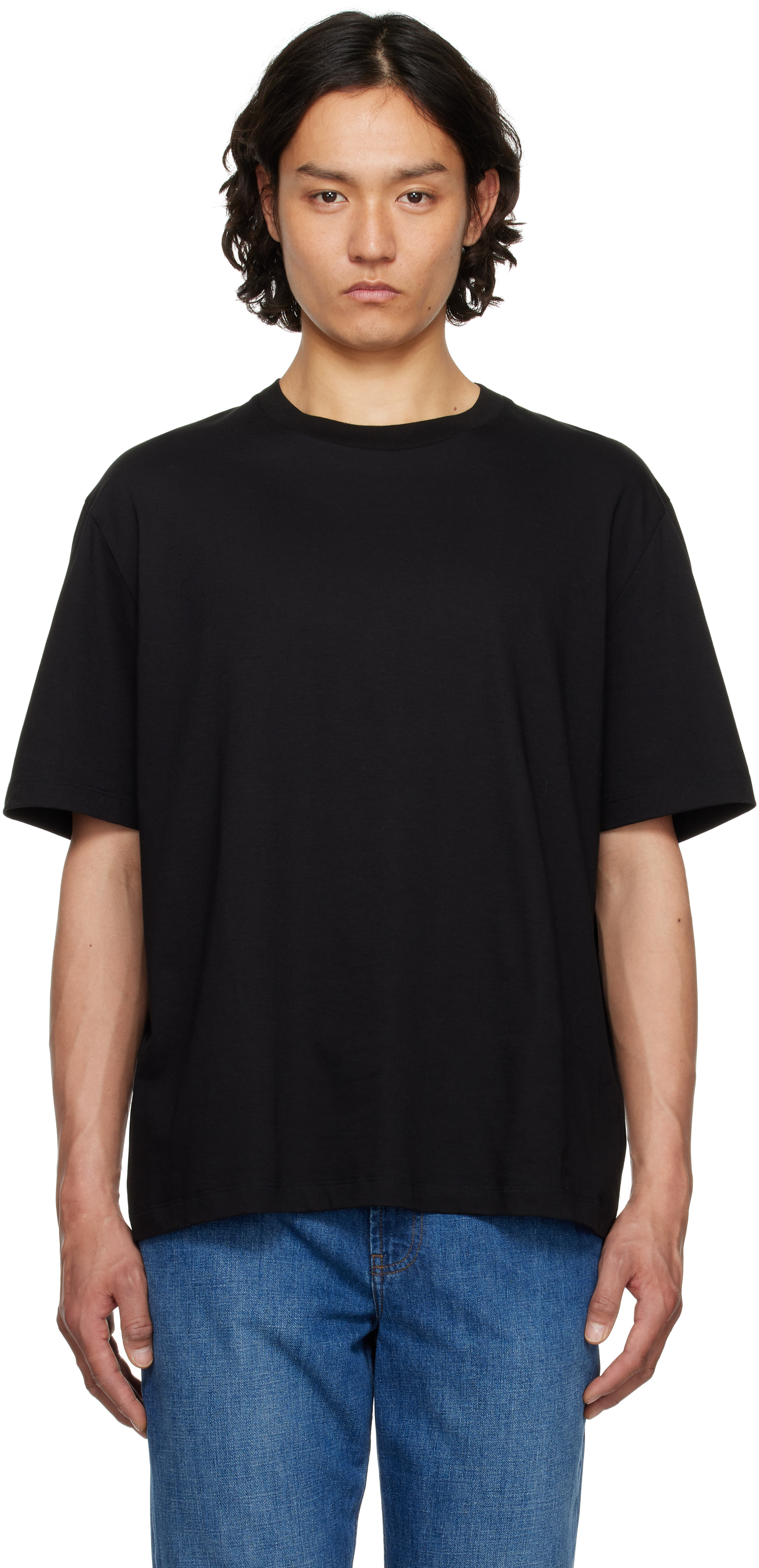 The Row 'supima Cotton Luke T-shirt In Blk Black