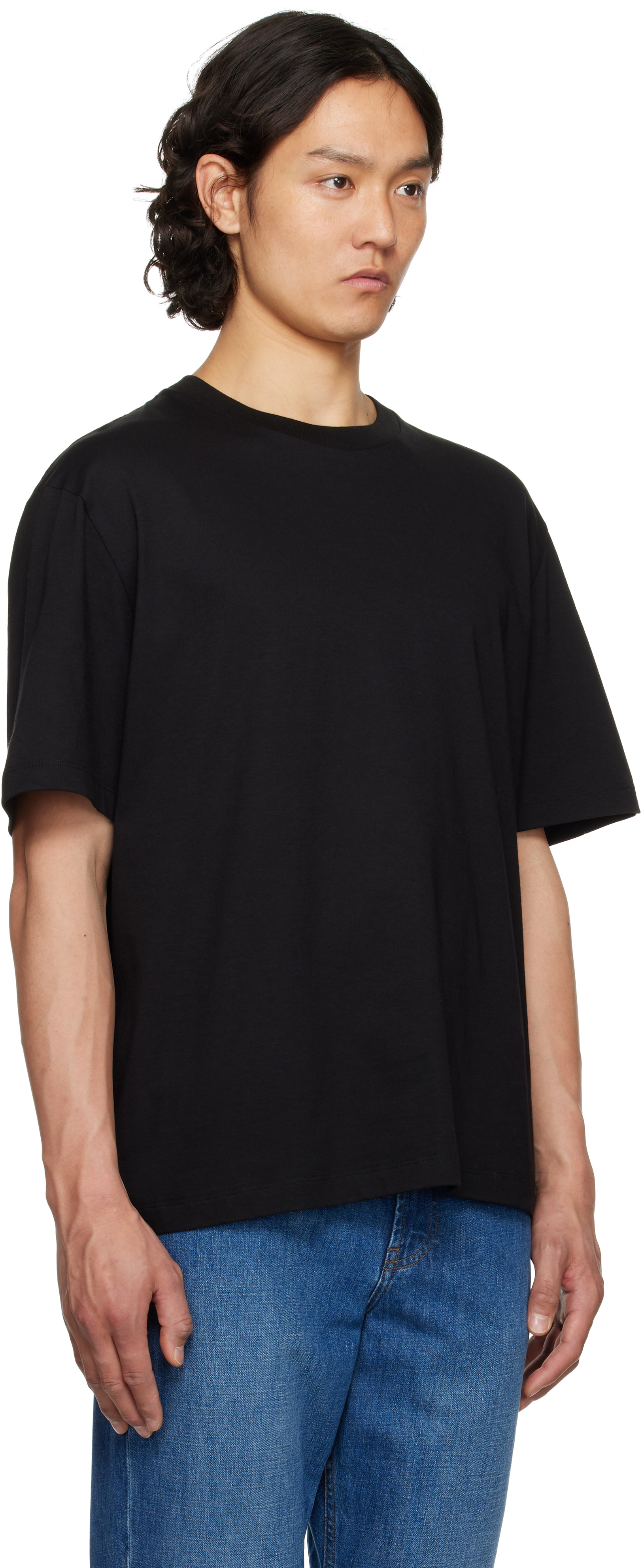 The Row 'supima Cotton Luke T-shirt In Blk Black