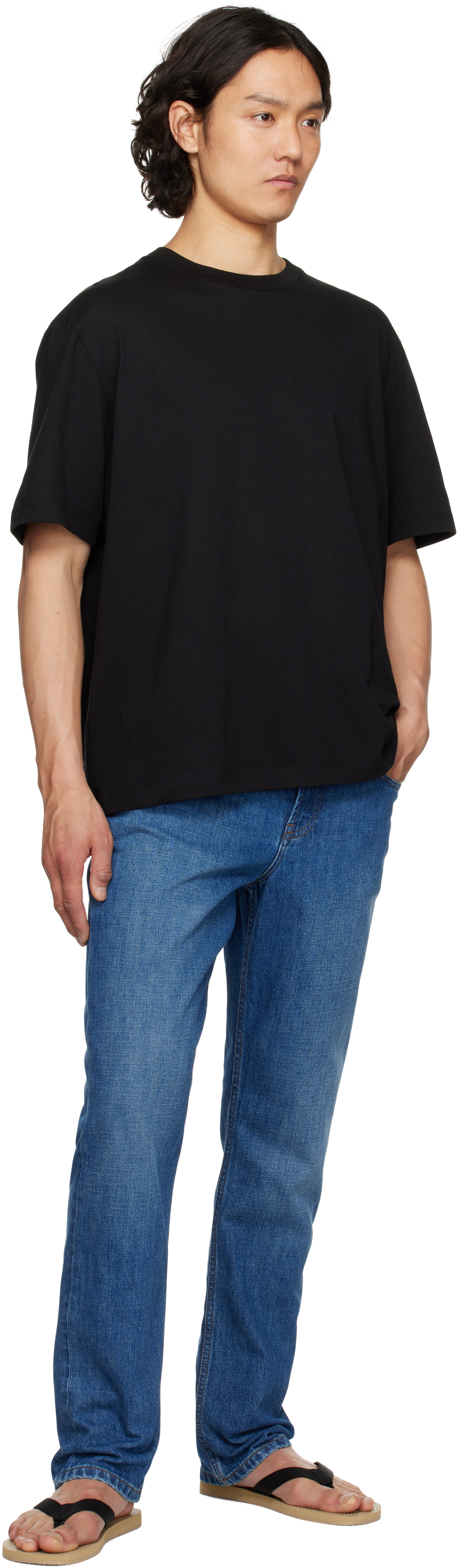 The Row 'supima Cotton Luke T-shirt In Blk Black