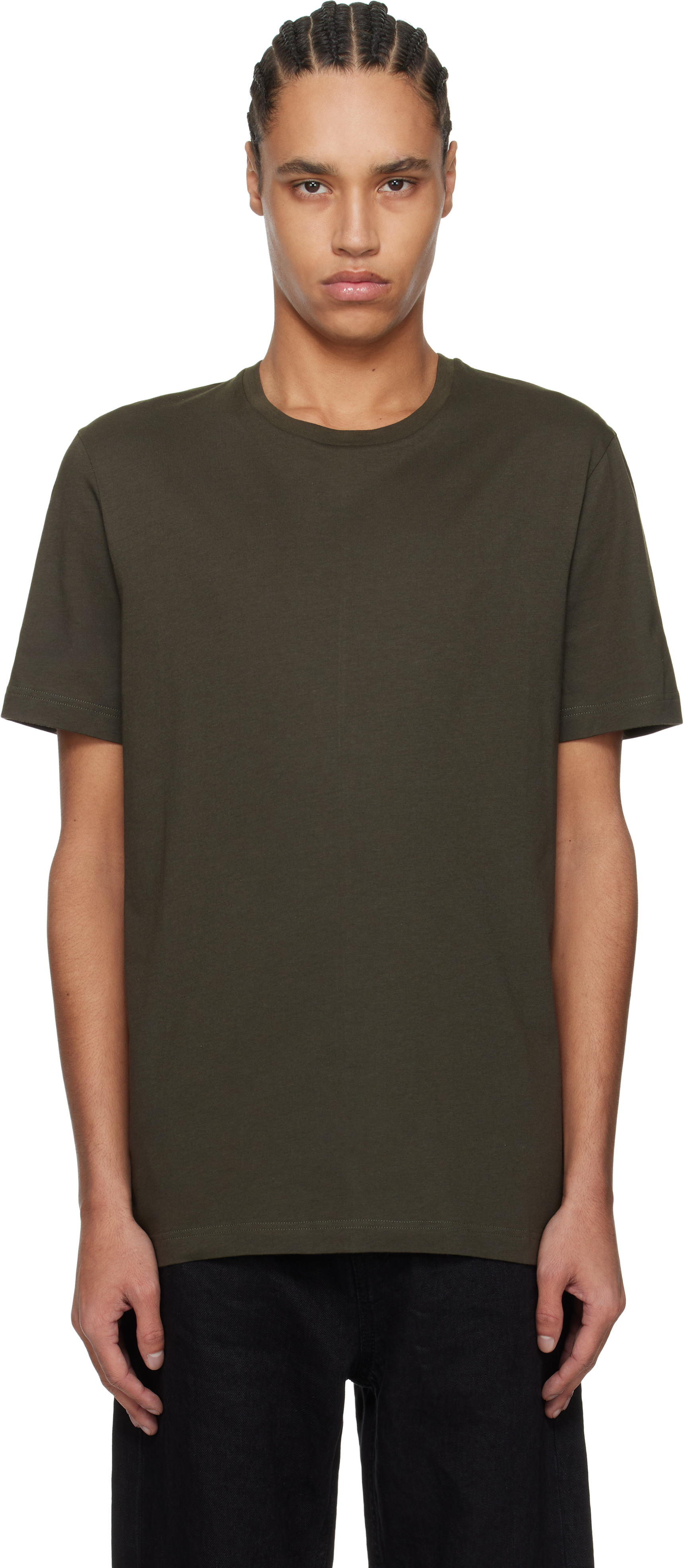 【関税込み】The Row カーキ Luke Tシャツ The Row: カーキ Luke Tシャツ | SSENSE 日本