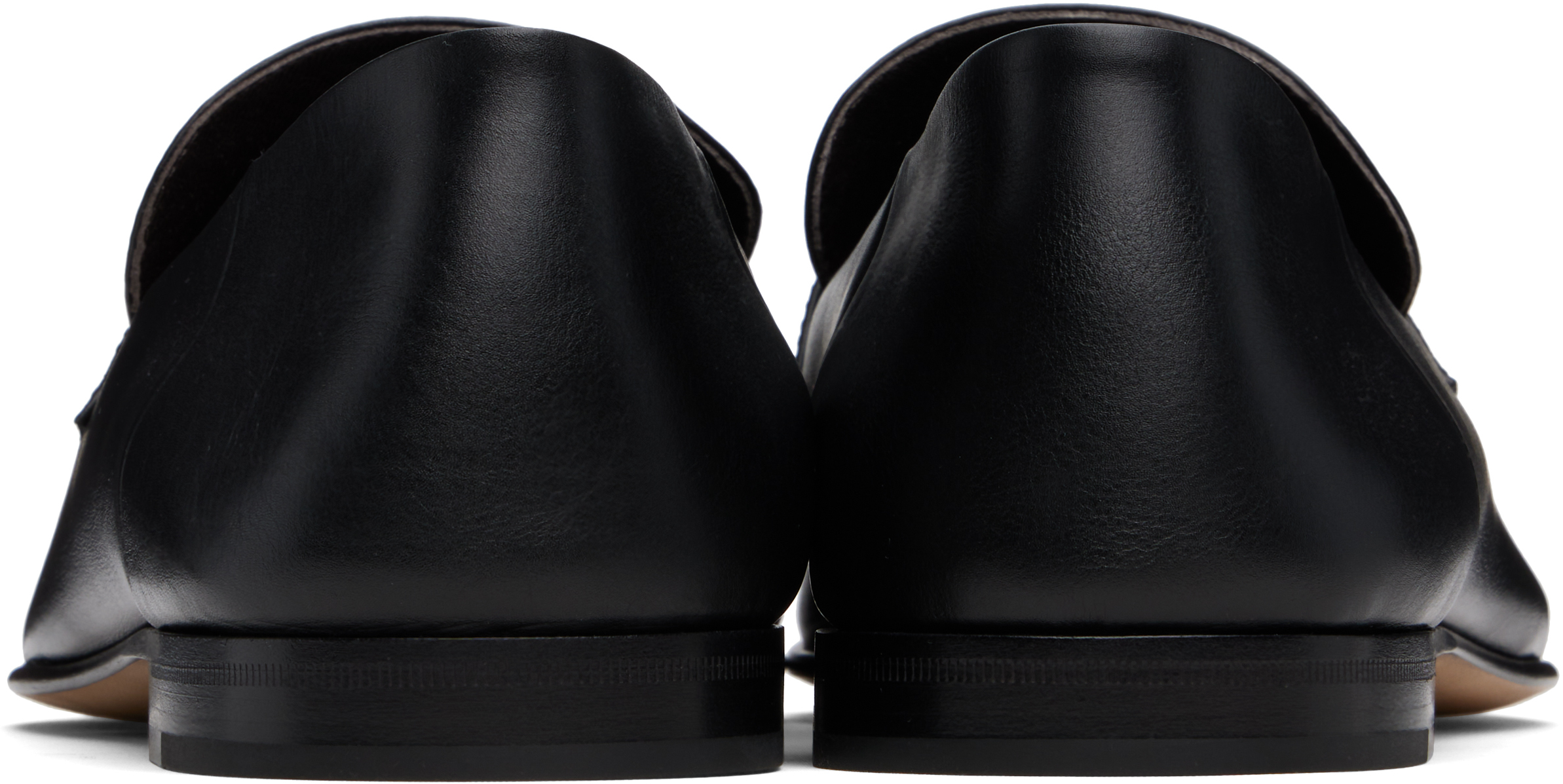 The Row Black Classic Loafers In Blk Black