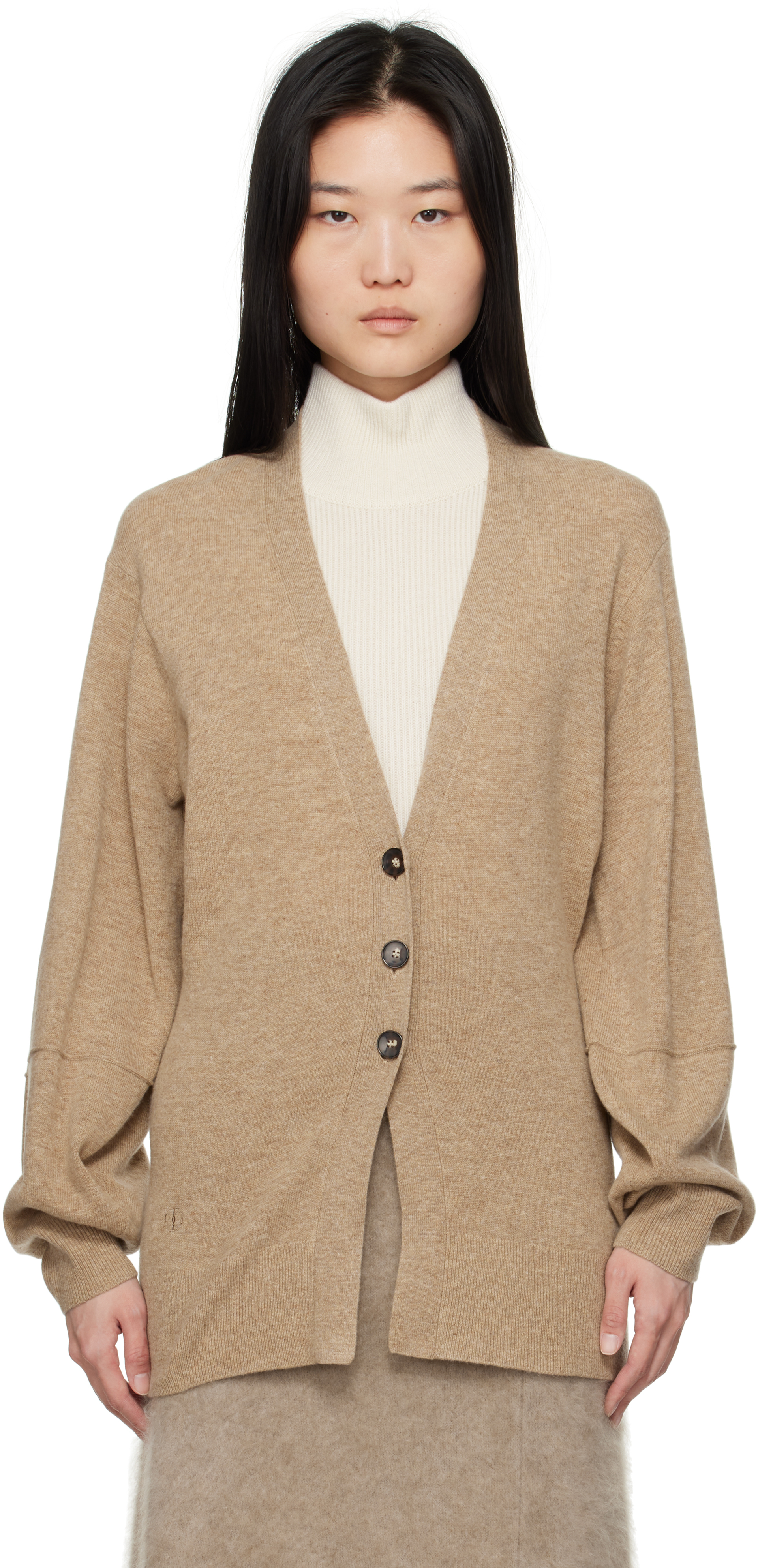 The Garment Beige Como Sleeve Cardigan In 509 Camel