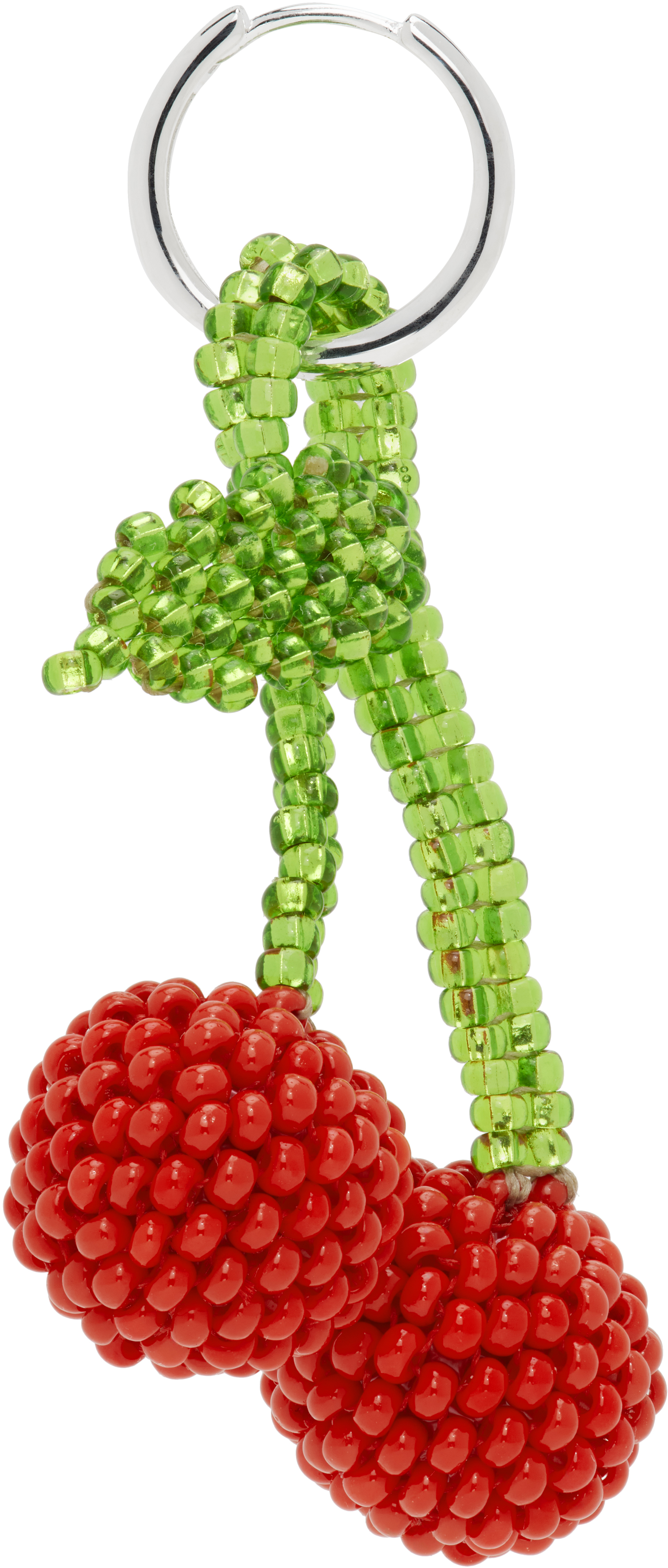 Green & Red Cherry Single Earring