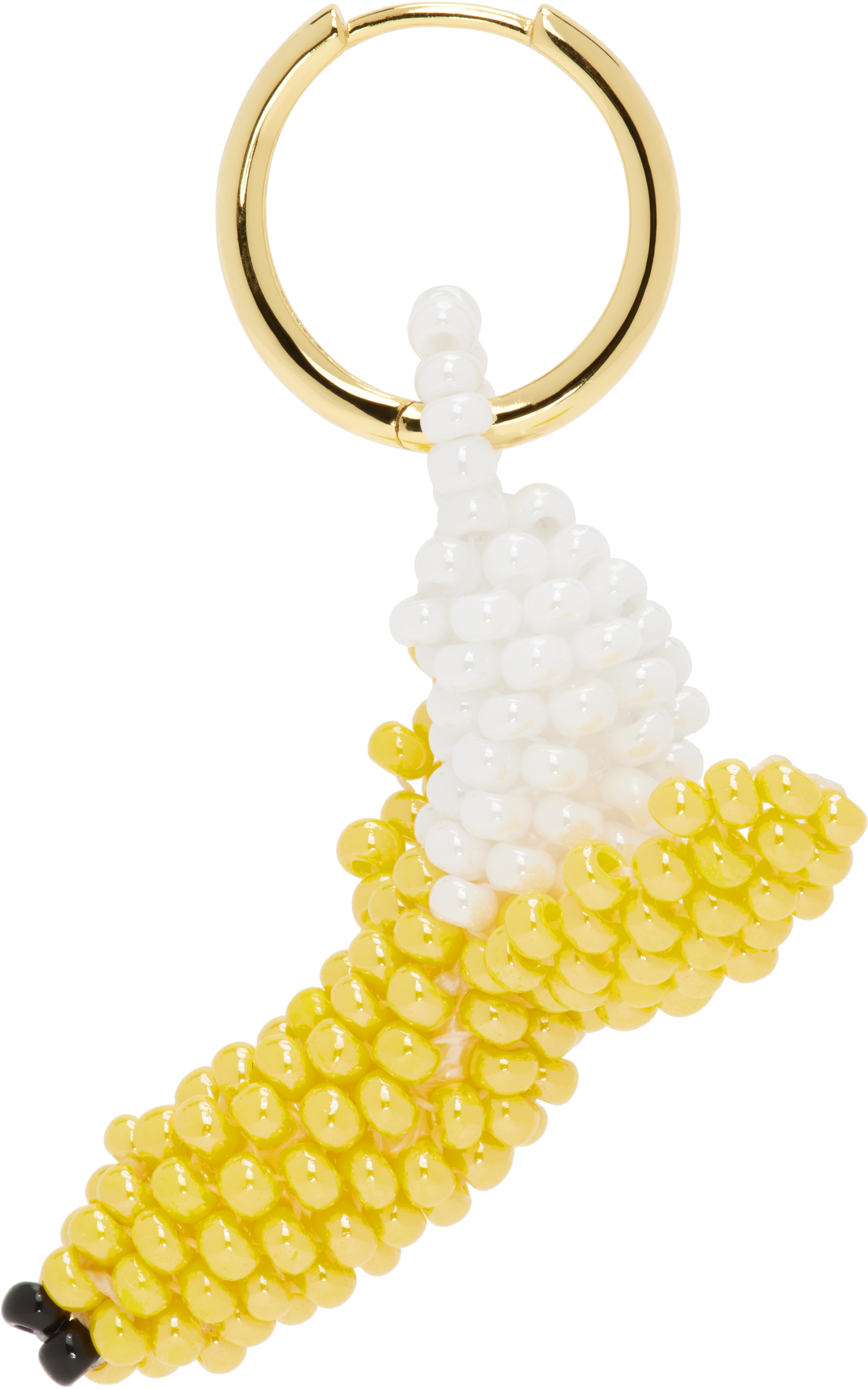 Yellow & White Banana Single Earring