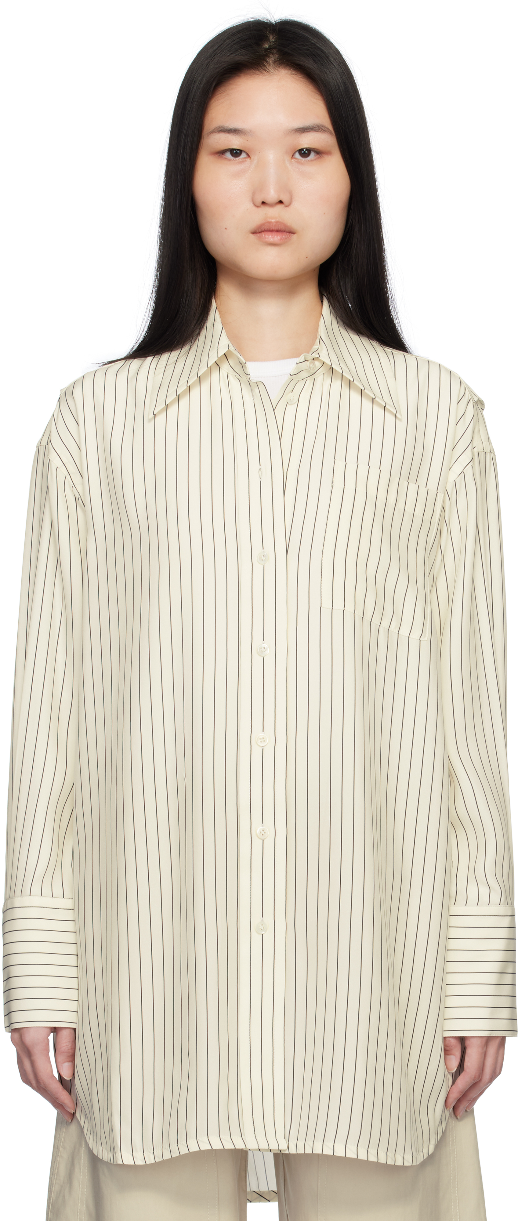 Off-White Striped Button Down Shirt