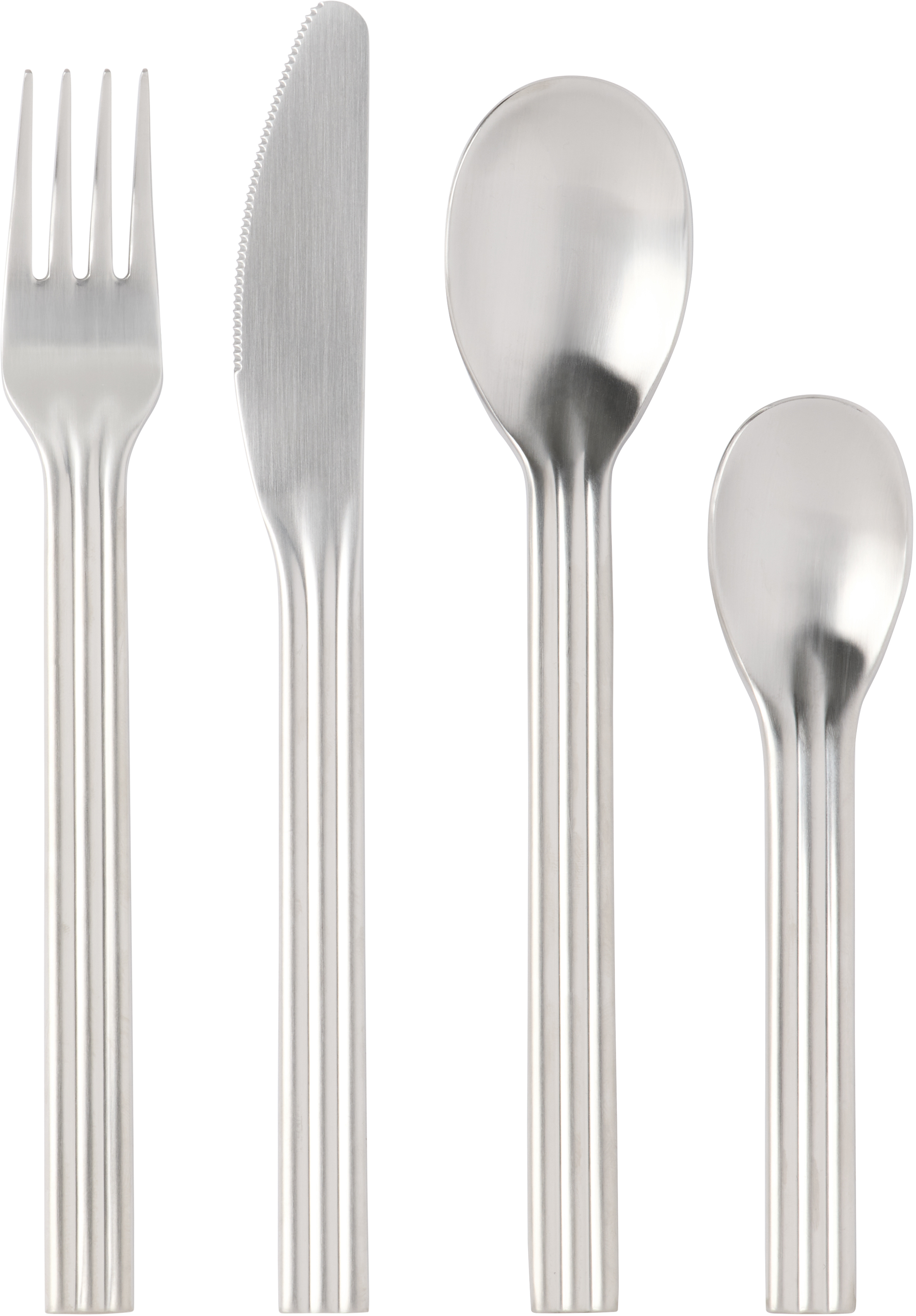 Service Projects Silver Canteen Brushed Flatware Set, 16 Pcs In Stainless Steel