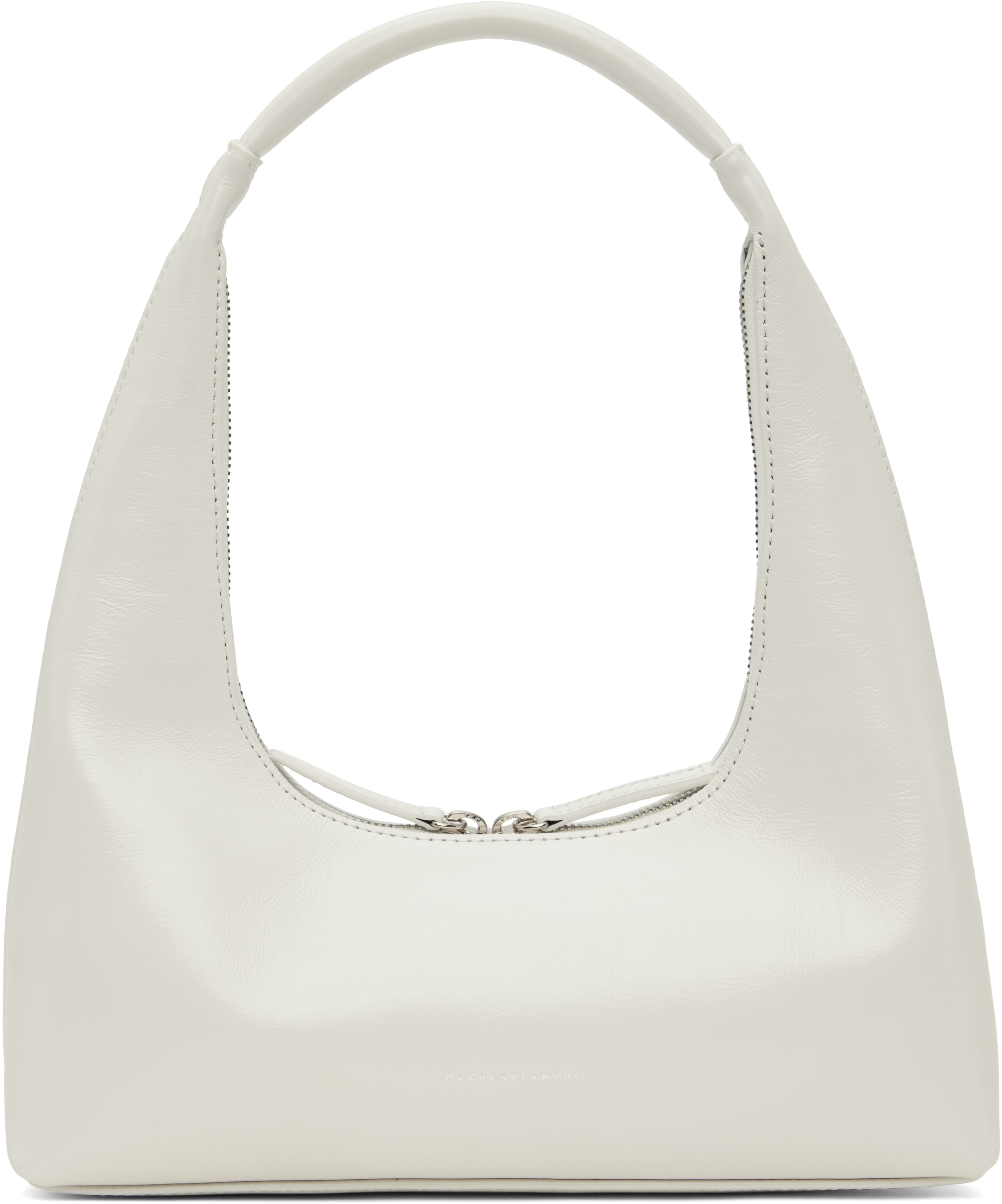 ☆MARGE SHERWOOD☆ HEART HALF ZIPPER WALLETSILVER LOGO2color Margesherwood for Women FW25 Collection | SSENSE