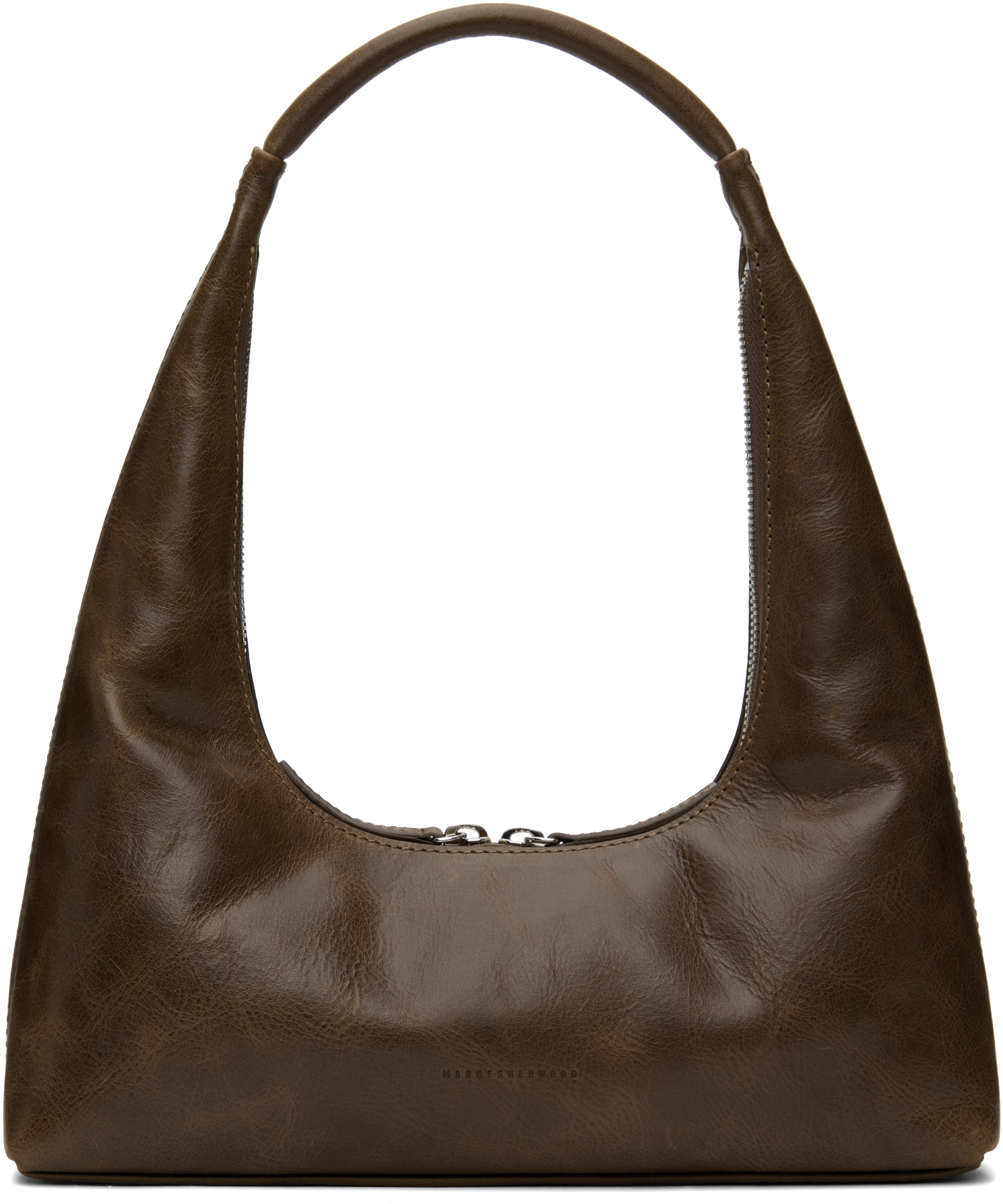 MARGESHERWOOD Brown Integrated Strap Shoulder Bag