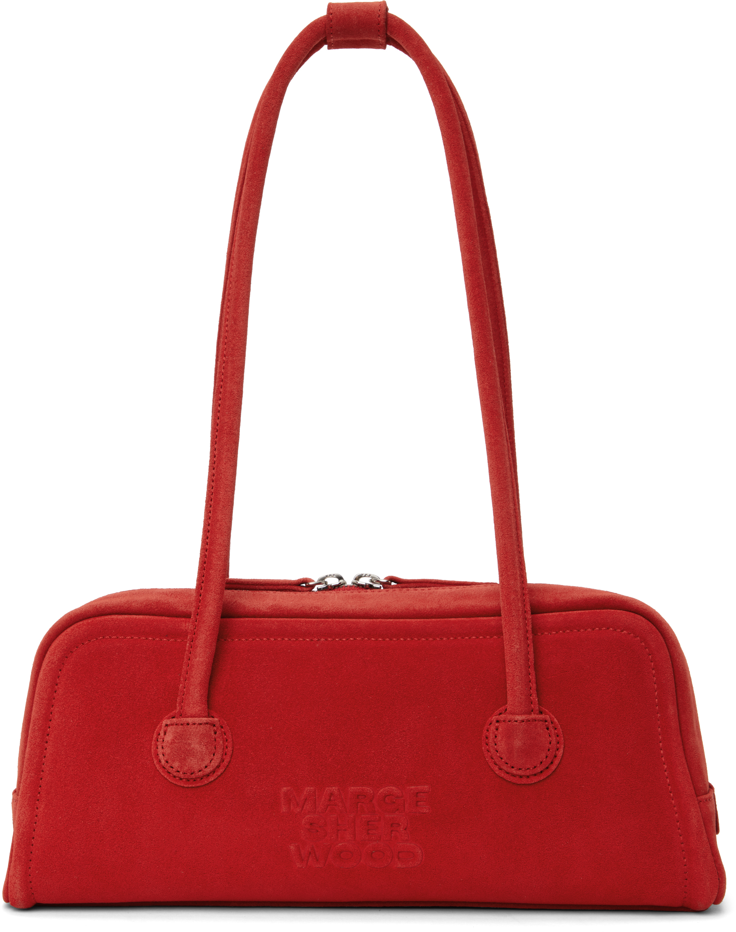 MARGESHERWOOD Red Soft Baguette Bag