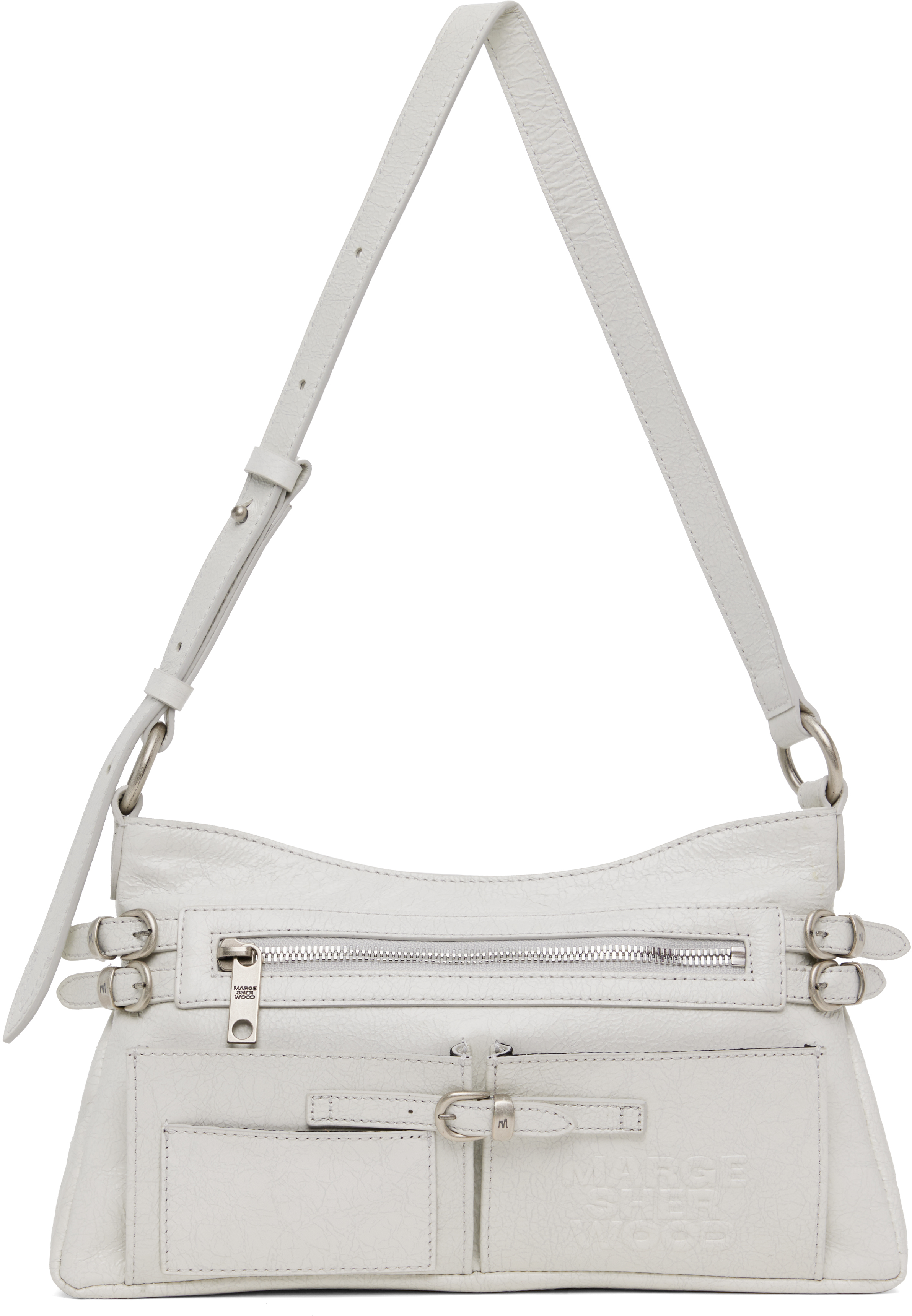 MARGESHERWOOD Off-White Flat Pocket Shoulder Bag