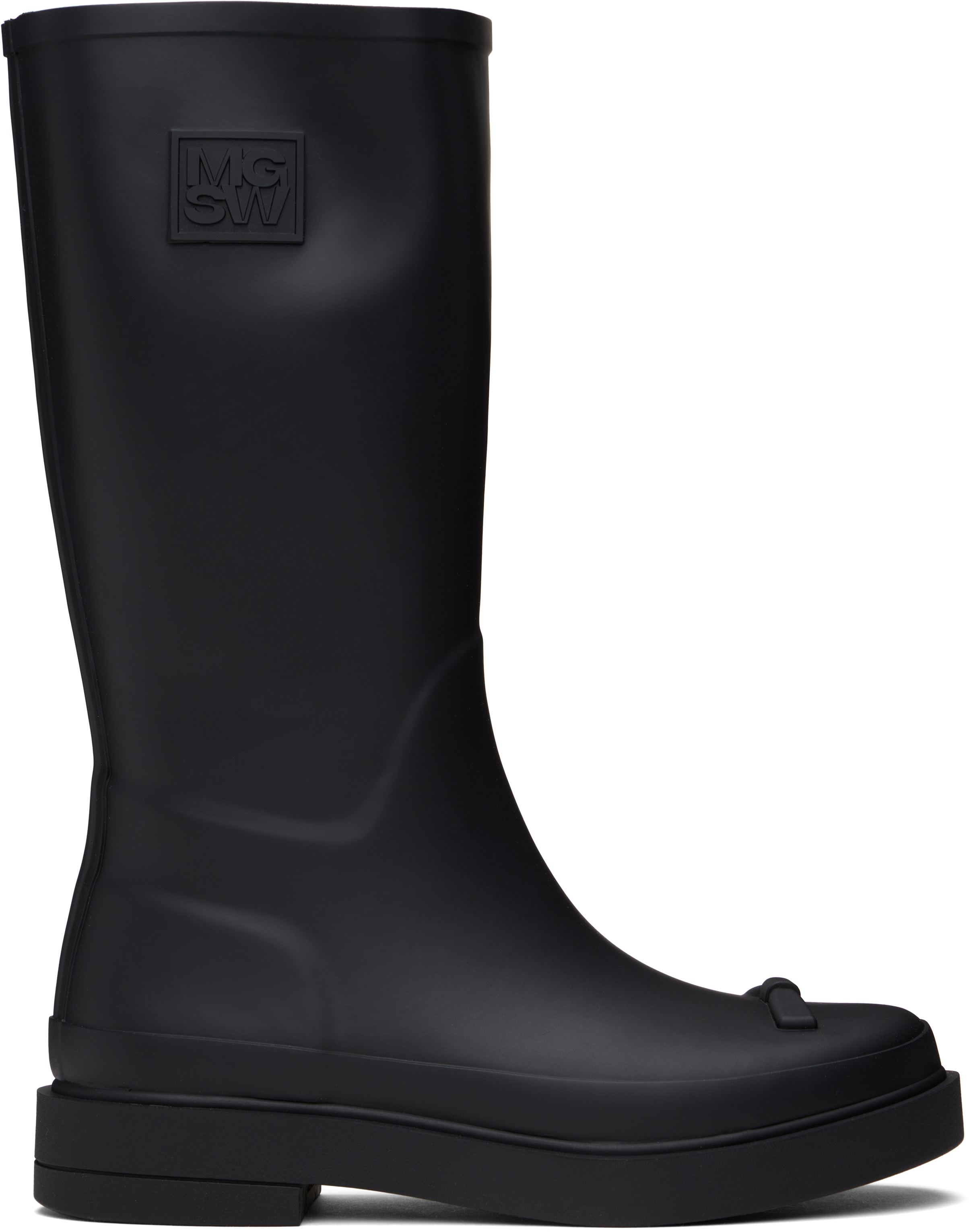 韓国人気【MARGE SHERWOOD】RIBBON RUBBER BOOTS LONG Black Ribbon Rubber Tall Boots by MARGESHERWOOD on Sale