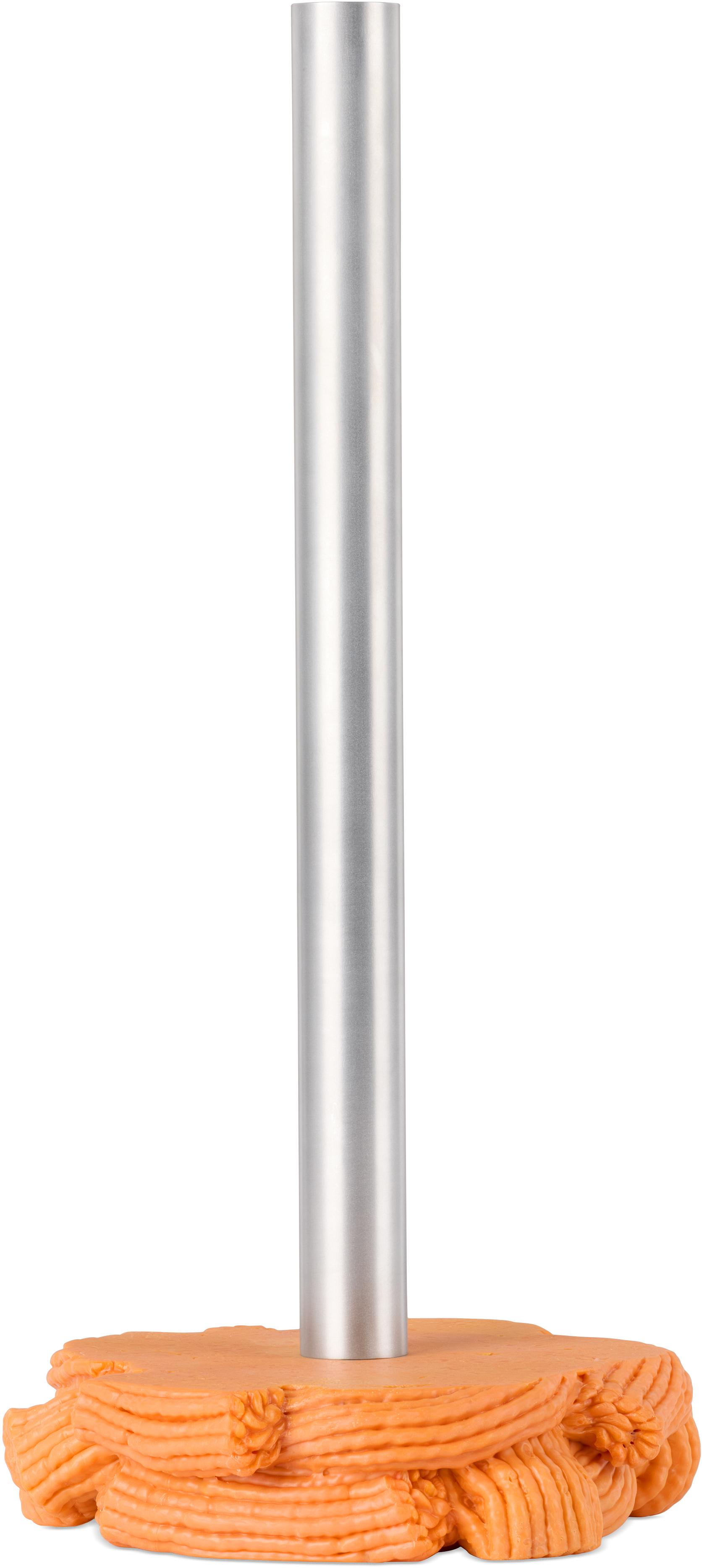 James Shaw Orange & Silver Plastic Baroque Kitchen Roll Holder In Orange