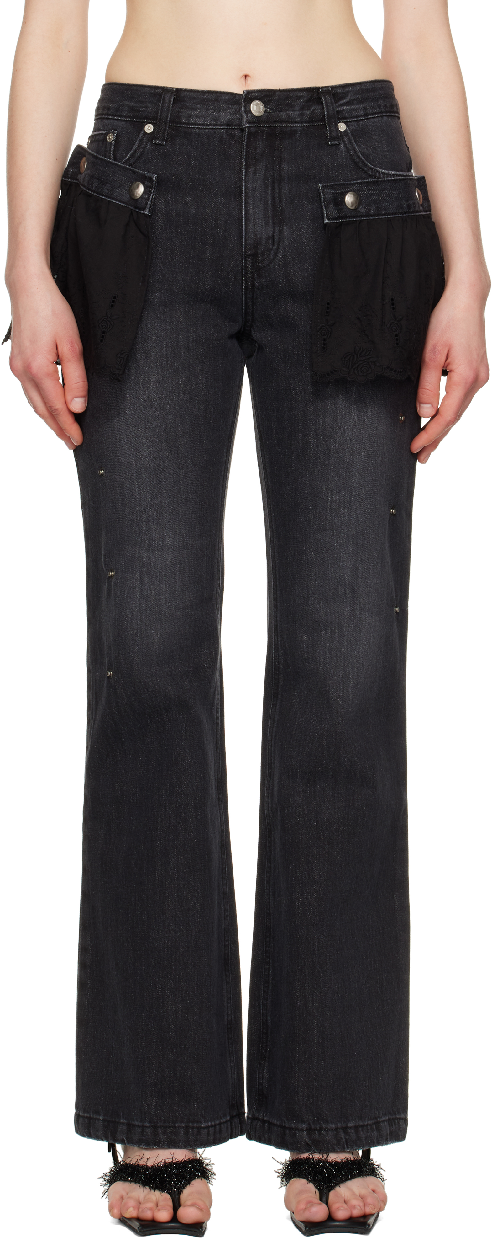 ★ANDERSSON BELL★ Deconstructed Dirty Wash Bootcut Jeans andersson-bell-designer--