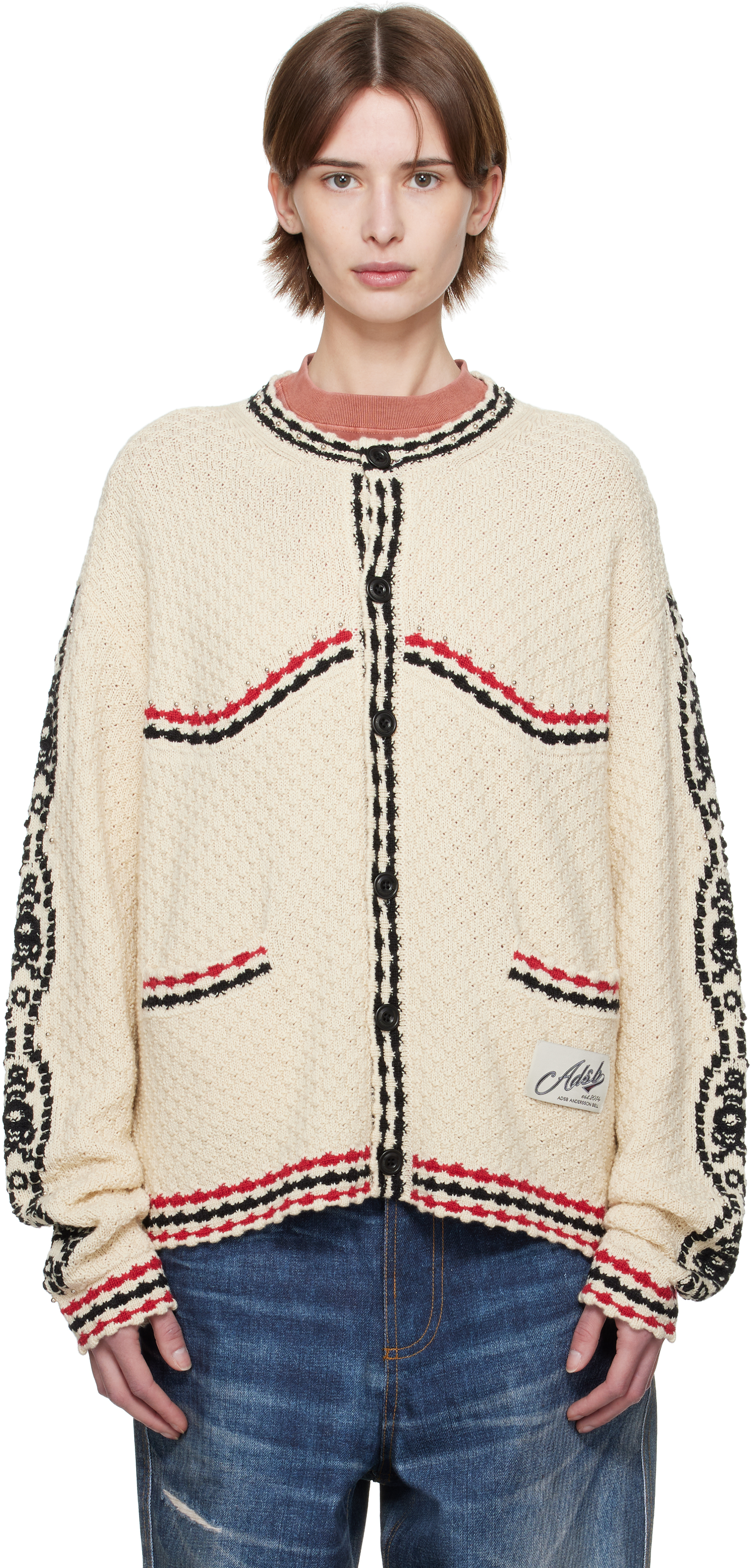 Off-White Fantasia Round-Neck Cardigan