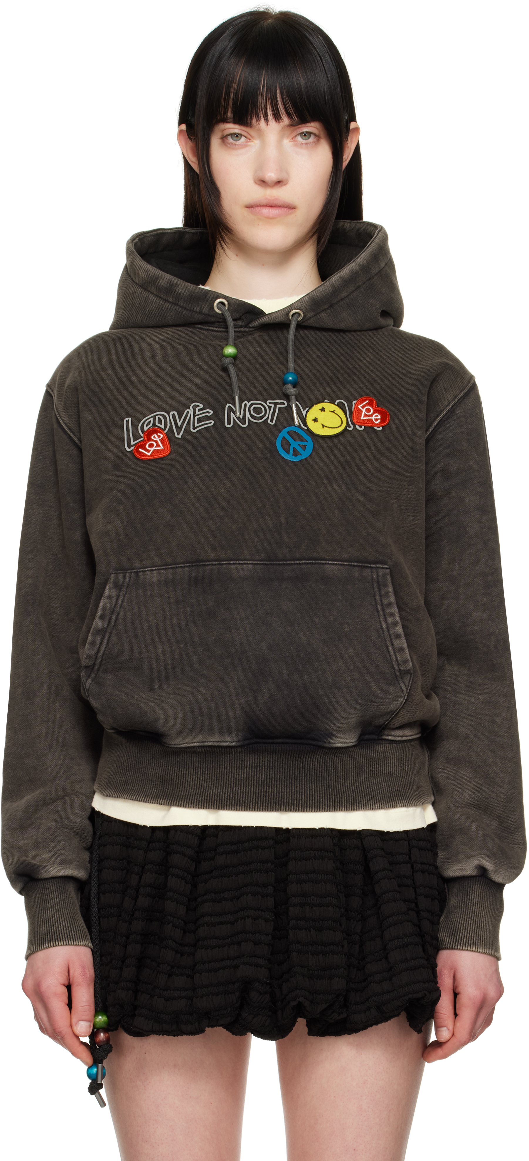 Black 'Love' Dyed Hoodie by Andersson Bell on Sale