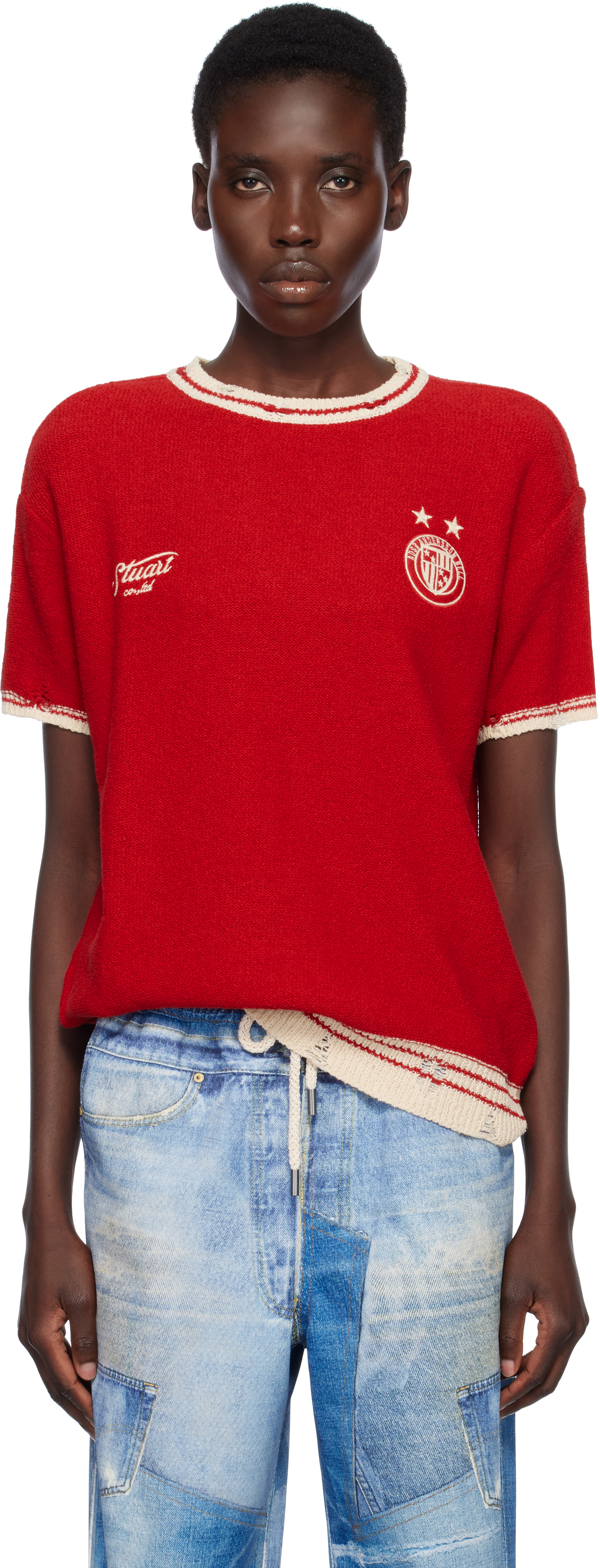 [Andersson Bell] UNISEX MEXICO FOOTBALL T-SHIRTS★韓国人気 Red Football Short Sleeve T-shirt by Andersson Bell on Sale