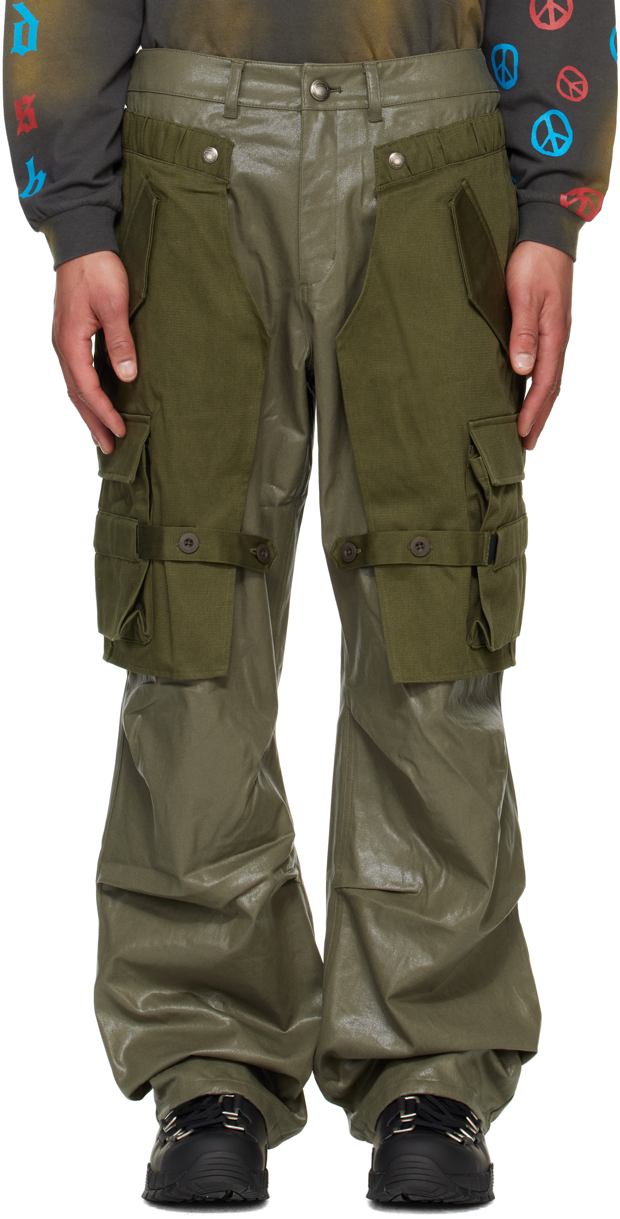 SSENSE Exclusive Khaki Raptor Layered Cargo Pants