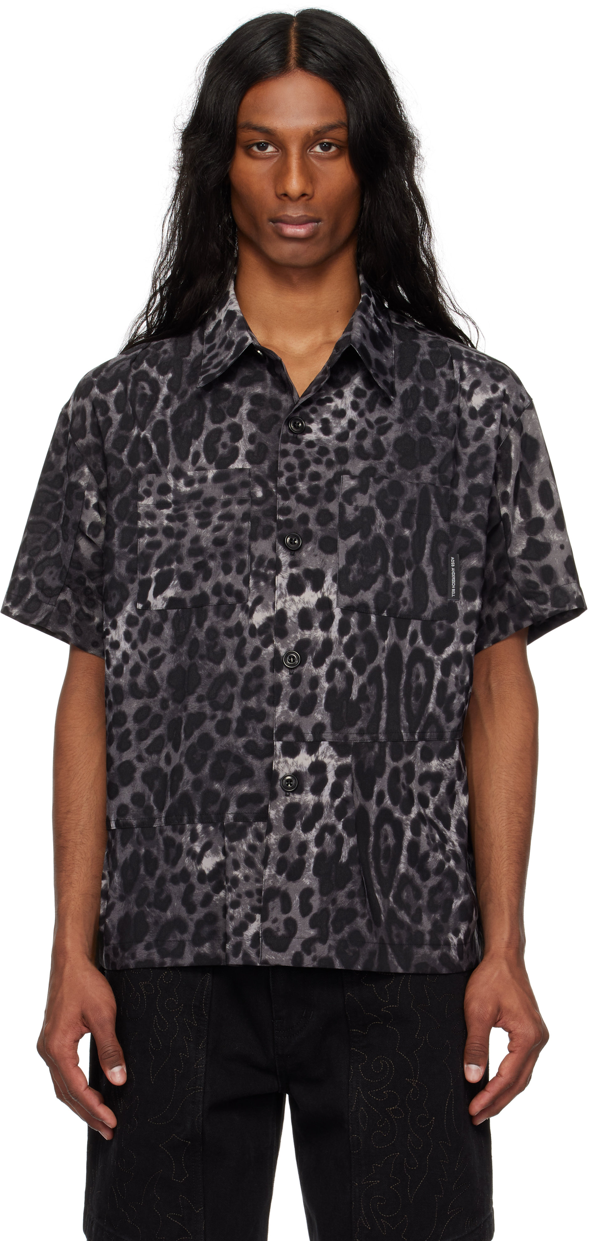 Black & Gray Leopard Shirt