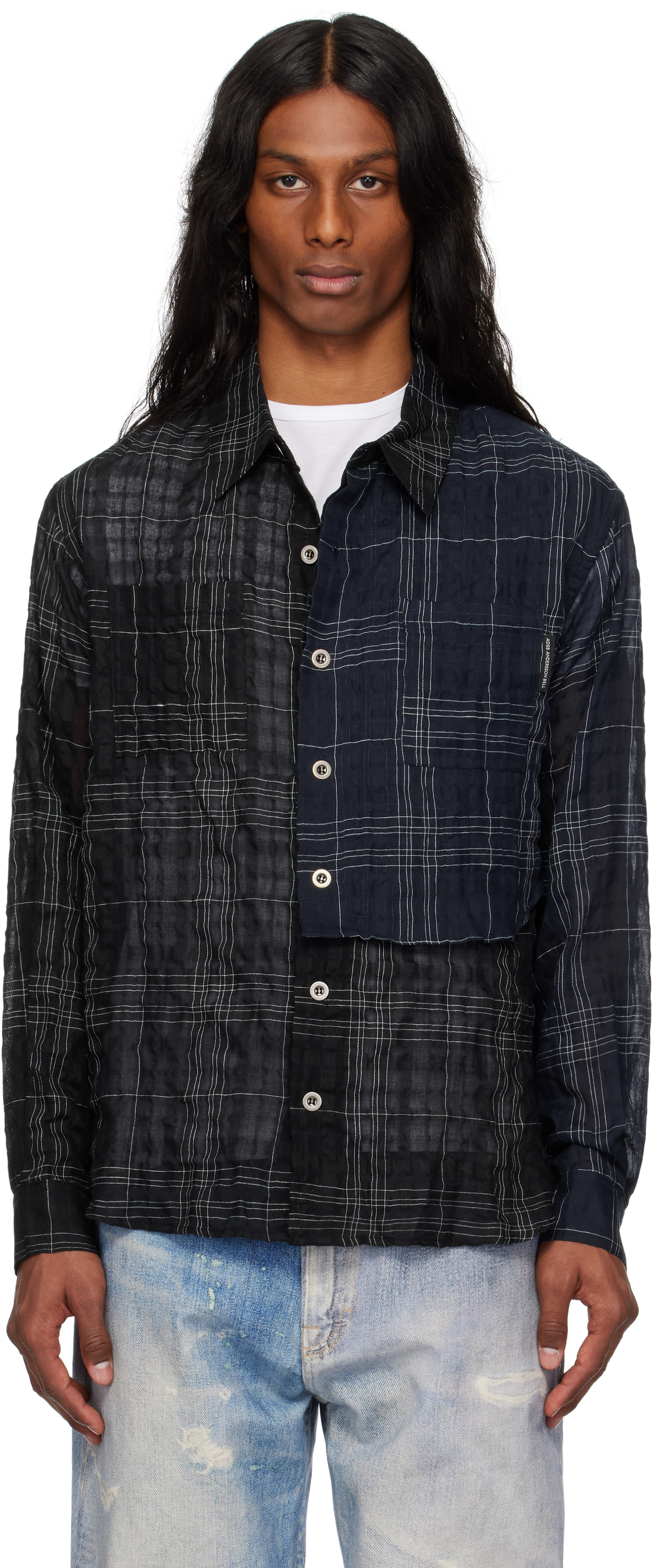 Black Check Layered Shirt
